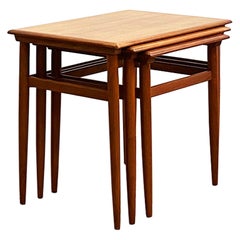 Danish Mid Century Teak Nesting or Stacking Tables, Denmark, 1950er