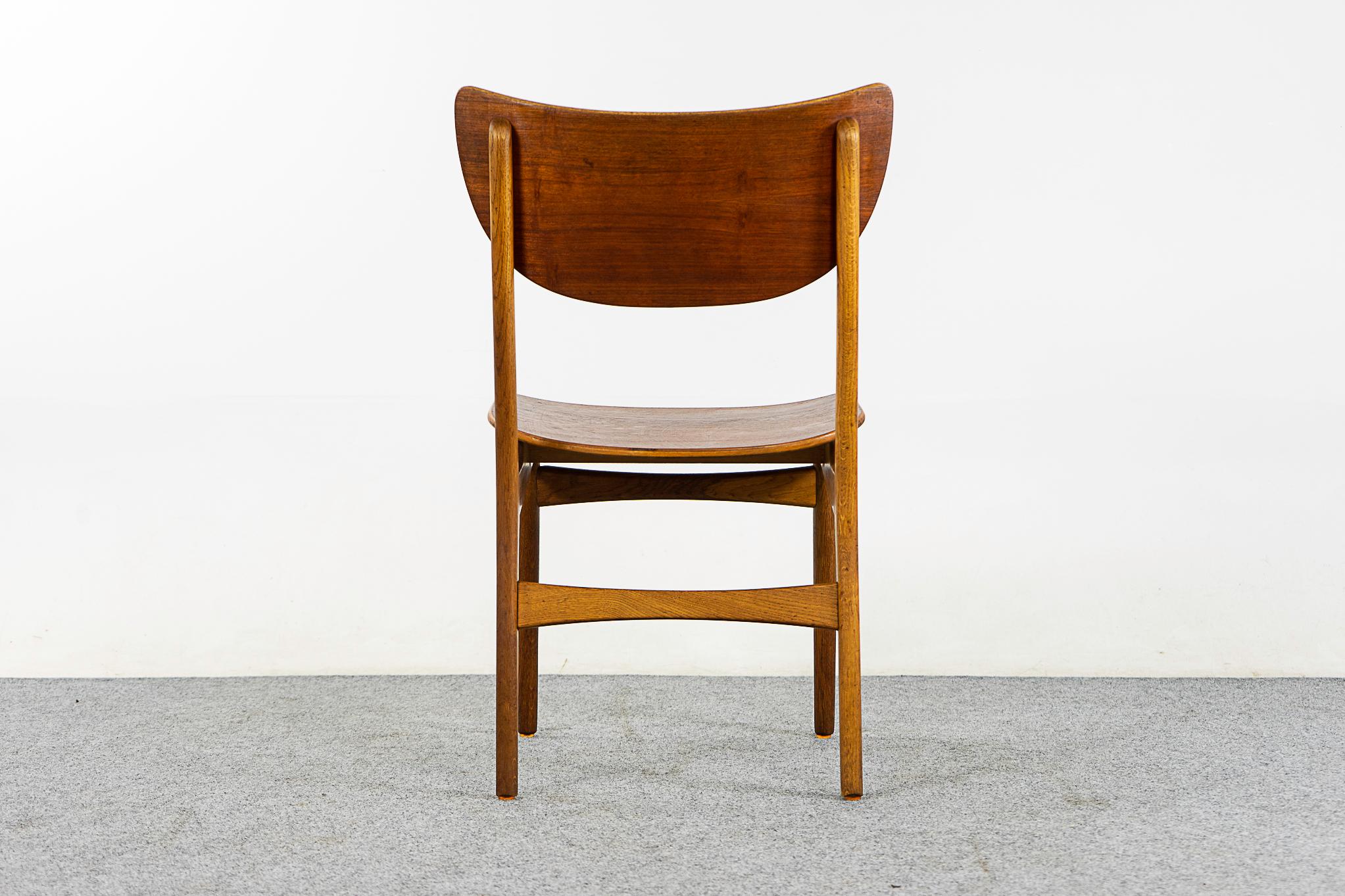 Danish Mid-Century Teak & Oak Chair For Sale 5