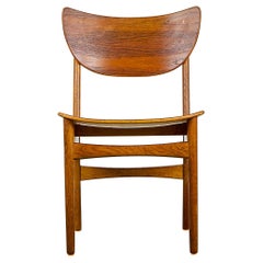 Sedia danese di metà secolo in teak e oak