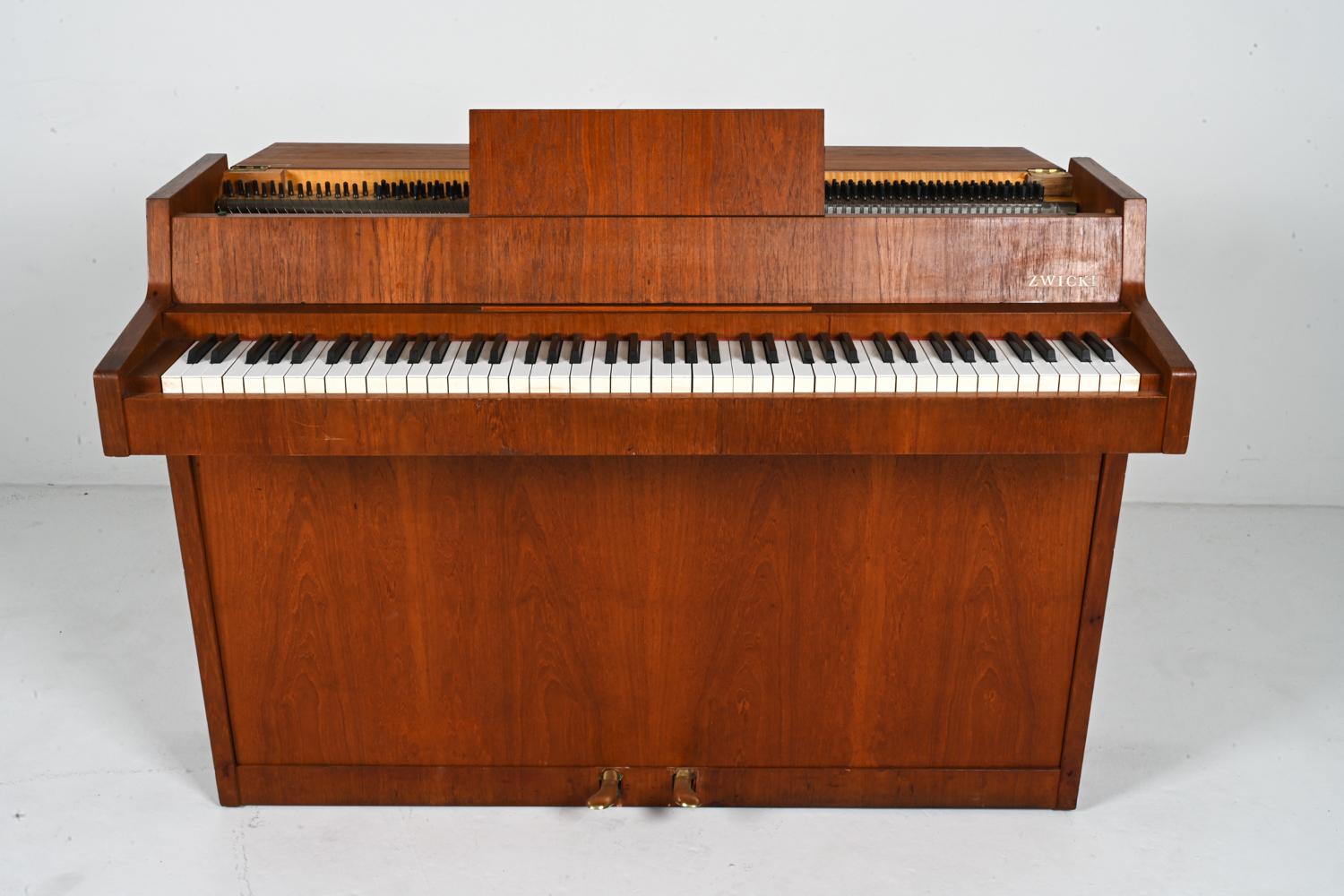 Mid-Century Modern Danish Mid-Century Teak Pianette by Louis Zwicki, c. 1960's For Sale