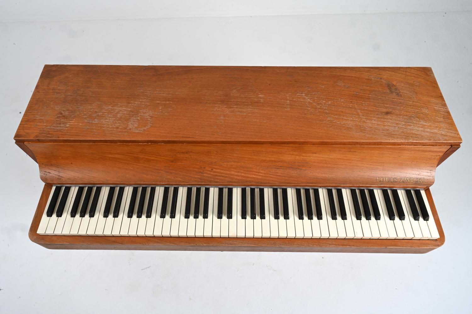 Danish Mid-Century Teak Pianette by Louis Zwicki, c. 1960's In Fair Condition For Sale In Norwalk, CT
