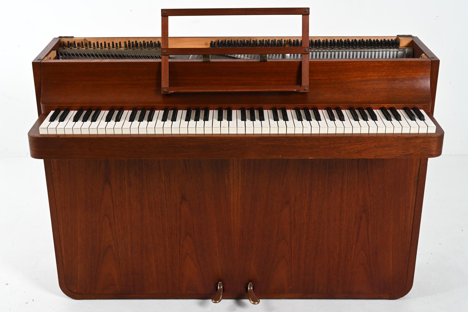 Danish Mid-Century Teak Pianette by Louis Zwicki, c. 1960's In Good Condition For Sale In Norwalk, CT