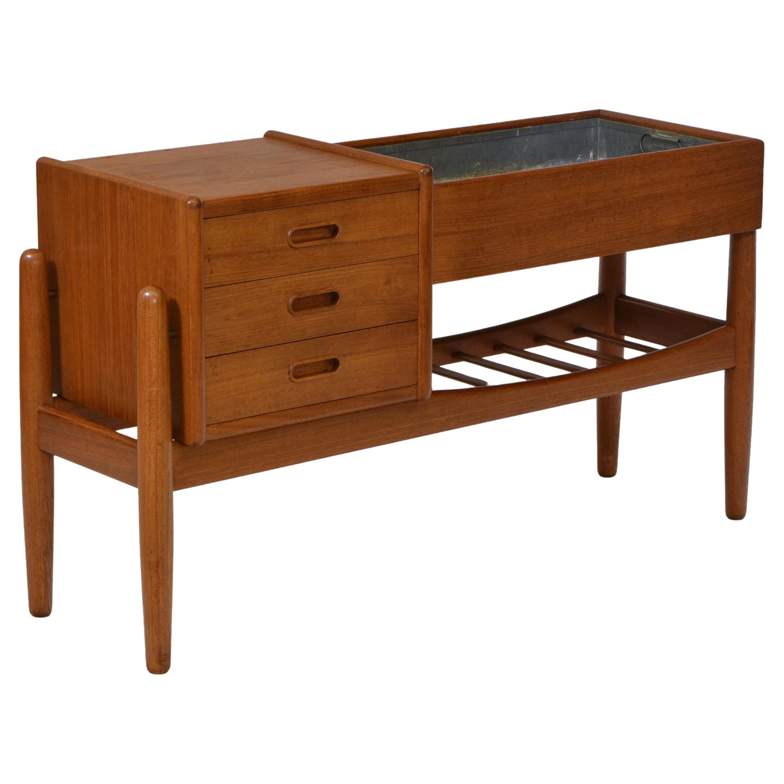 Danish Mid Century Teak Planter Chest Designed by Arne Wahl Iversen 1960's