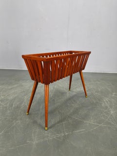 Danish Mid Century Teak Planter with Brass Feet, 1960s