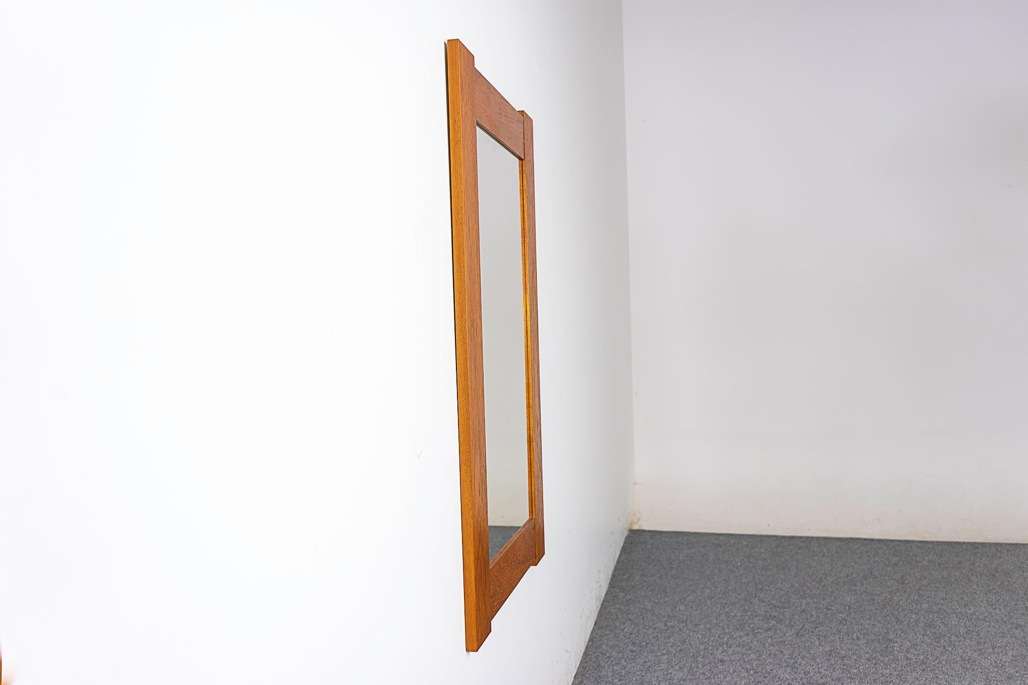 Mid-20th Century Danish Mid-Century Teak Rectangular Wall Mirror  For Sale