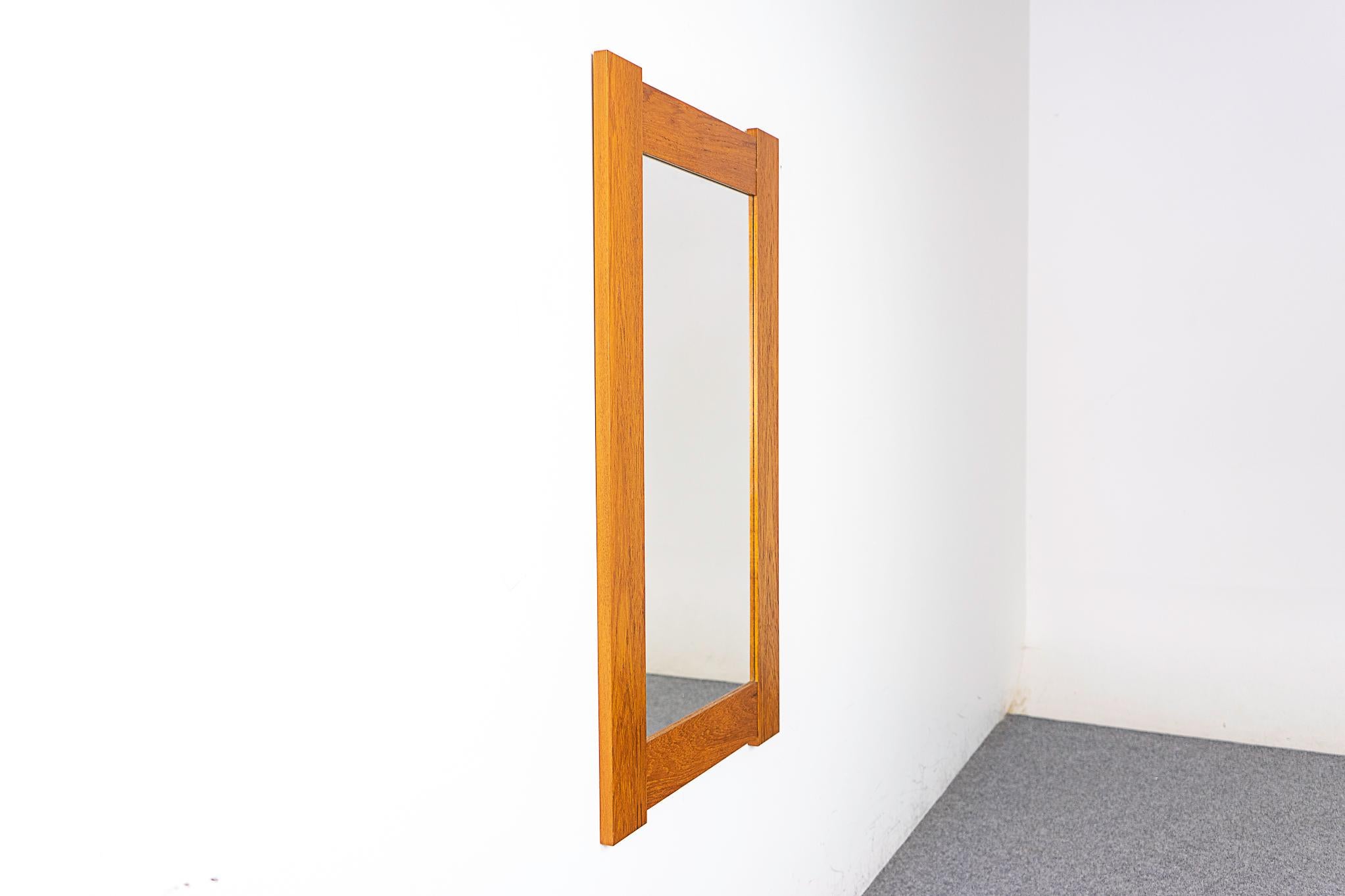 Danish Mid-Century Teak Rectangular Wall Mirror  For Sale 1