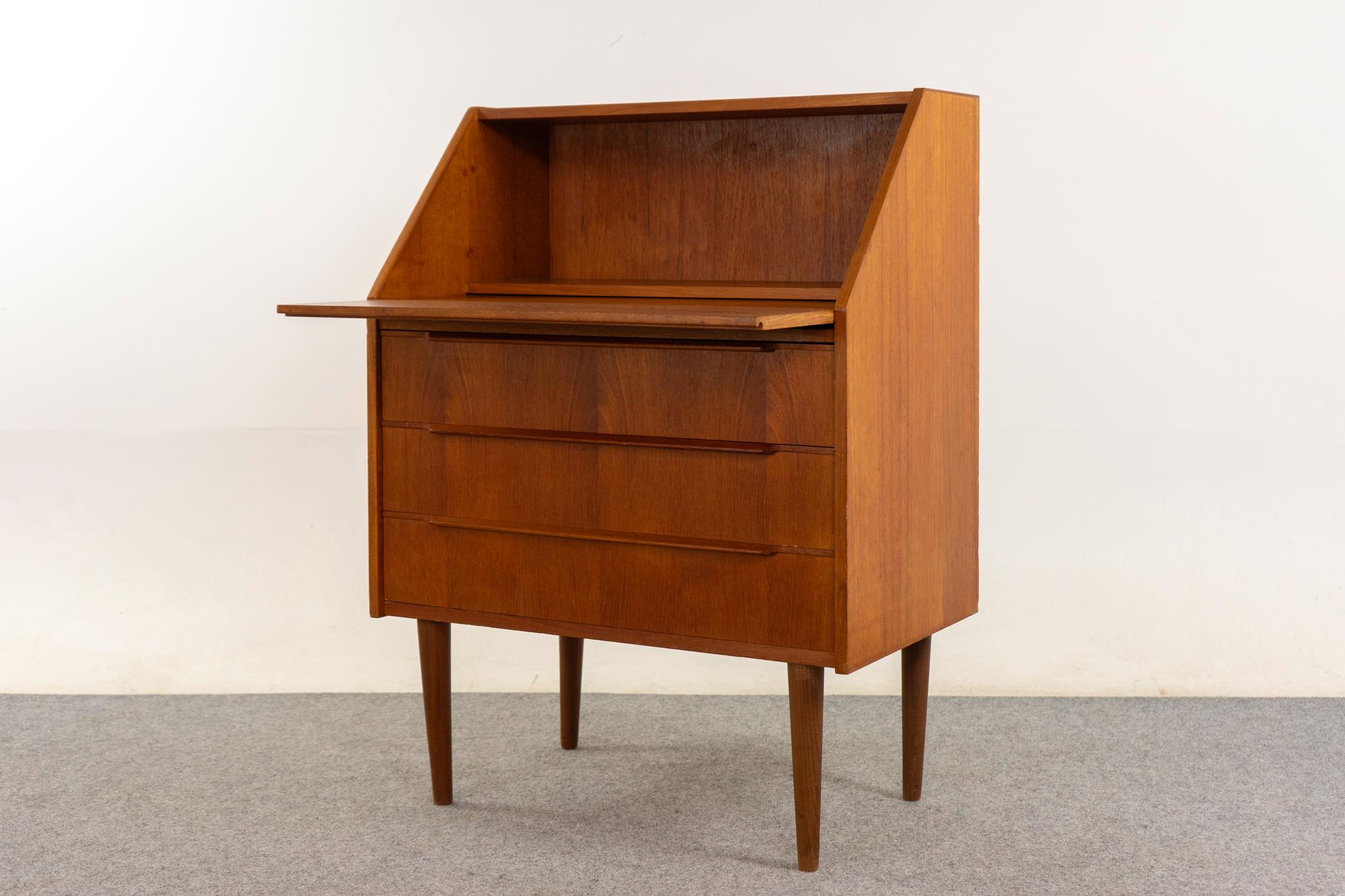 Danish Mid Century Teak Secretaire / Secretary Desk For Sale 3