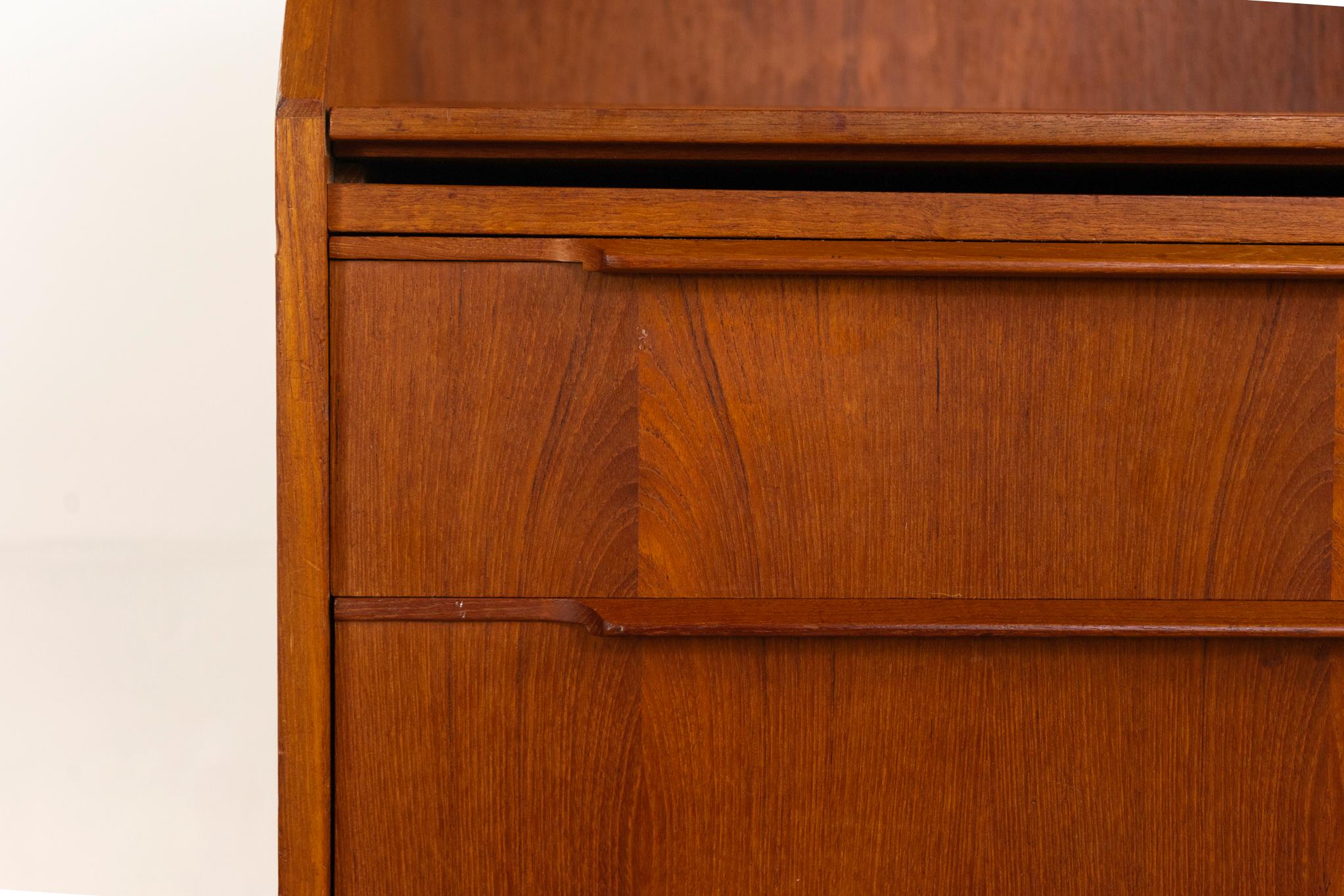 Scandinavian Modern Danish Mid Century Teak Secretaire / Secretary Desk For Sale