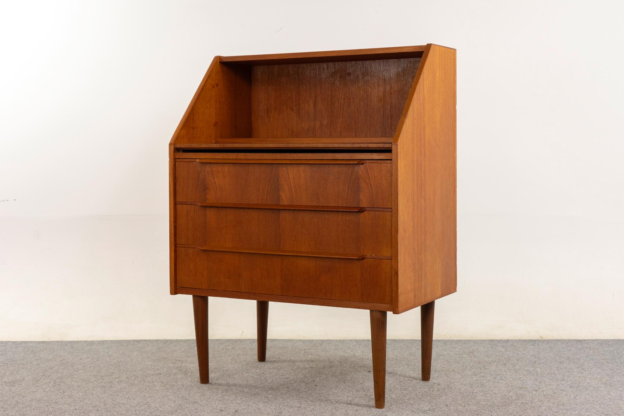 Danish Mid Century Teak Secretaire / Secretary Desk For Sale 2