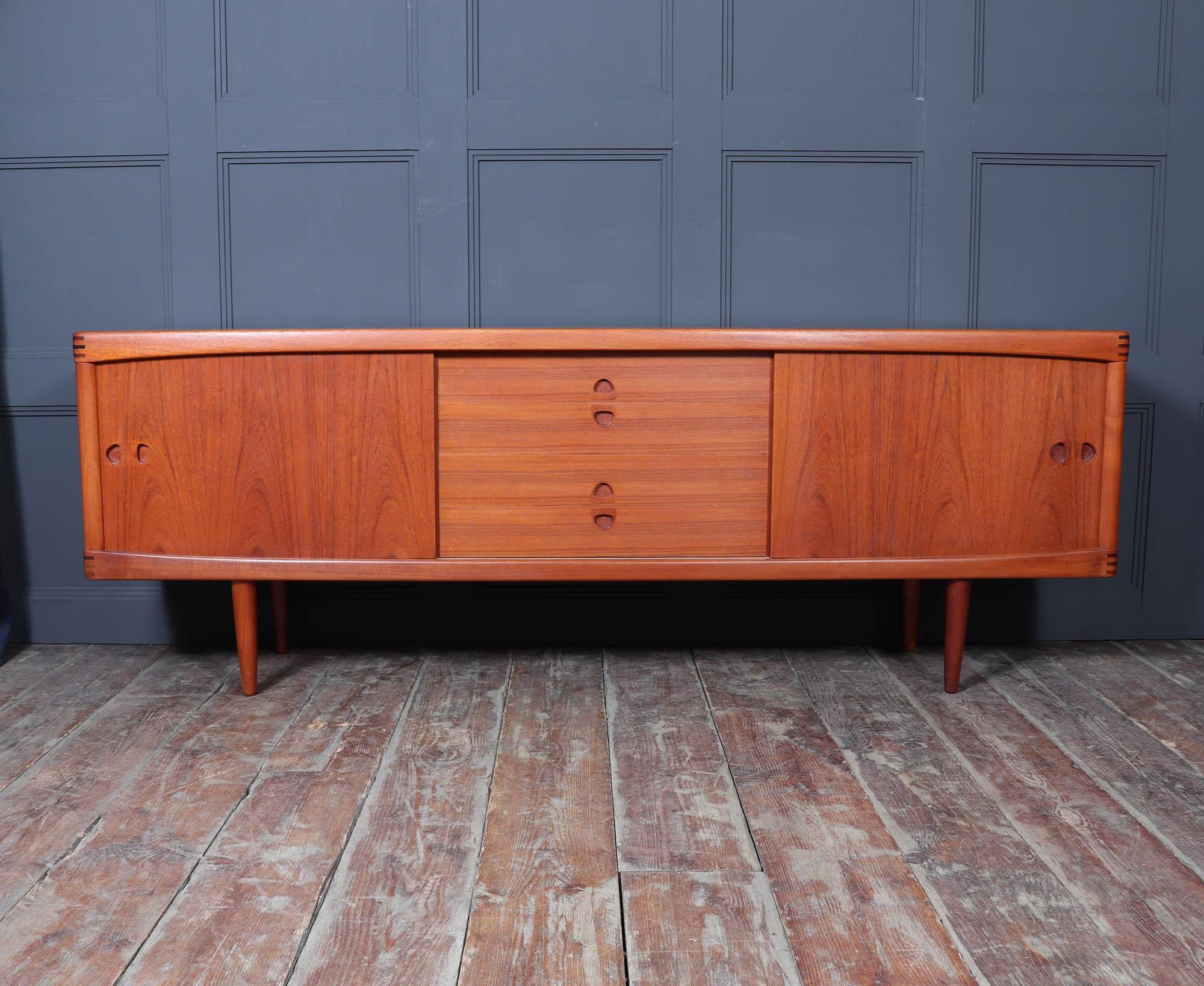 Credenza in teak danese del metà secolo di H. H. Klien per Bramin In condizioni buone in vendita a Paddock Wood Tonbridge, GB