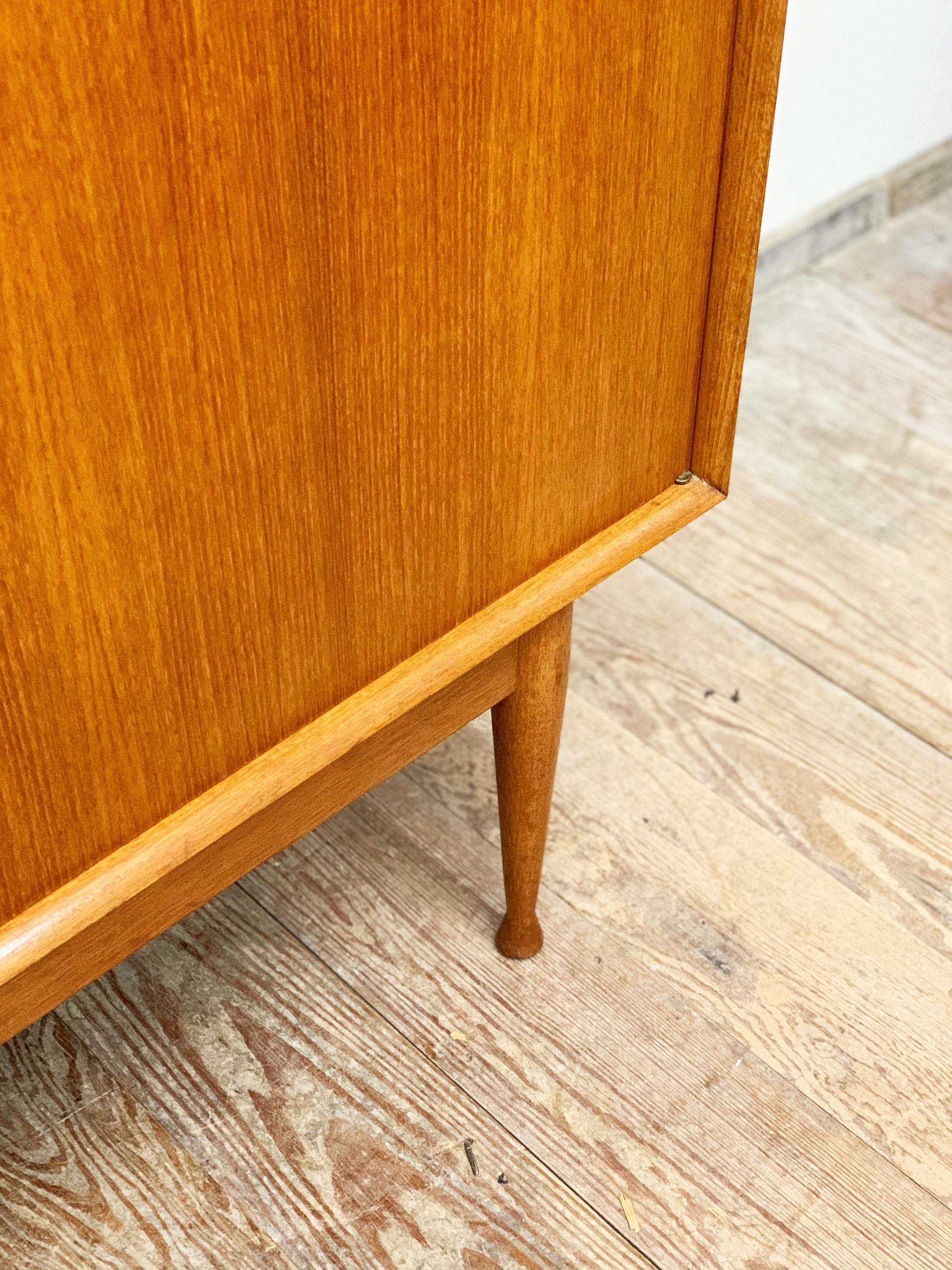 Danish Mid-Century Teak Sideboard or Credenza with Sculpted Legs, Denmark, 1950s 5