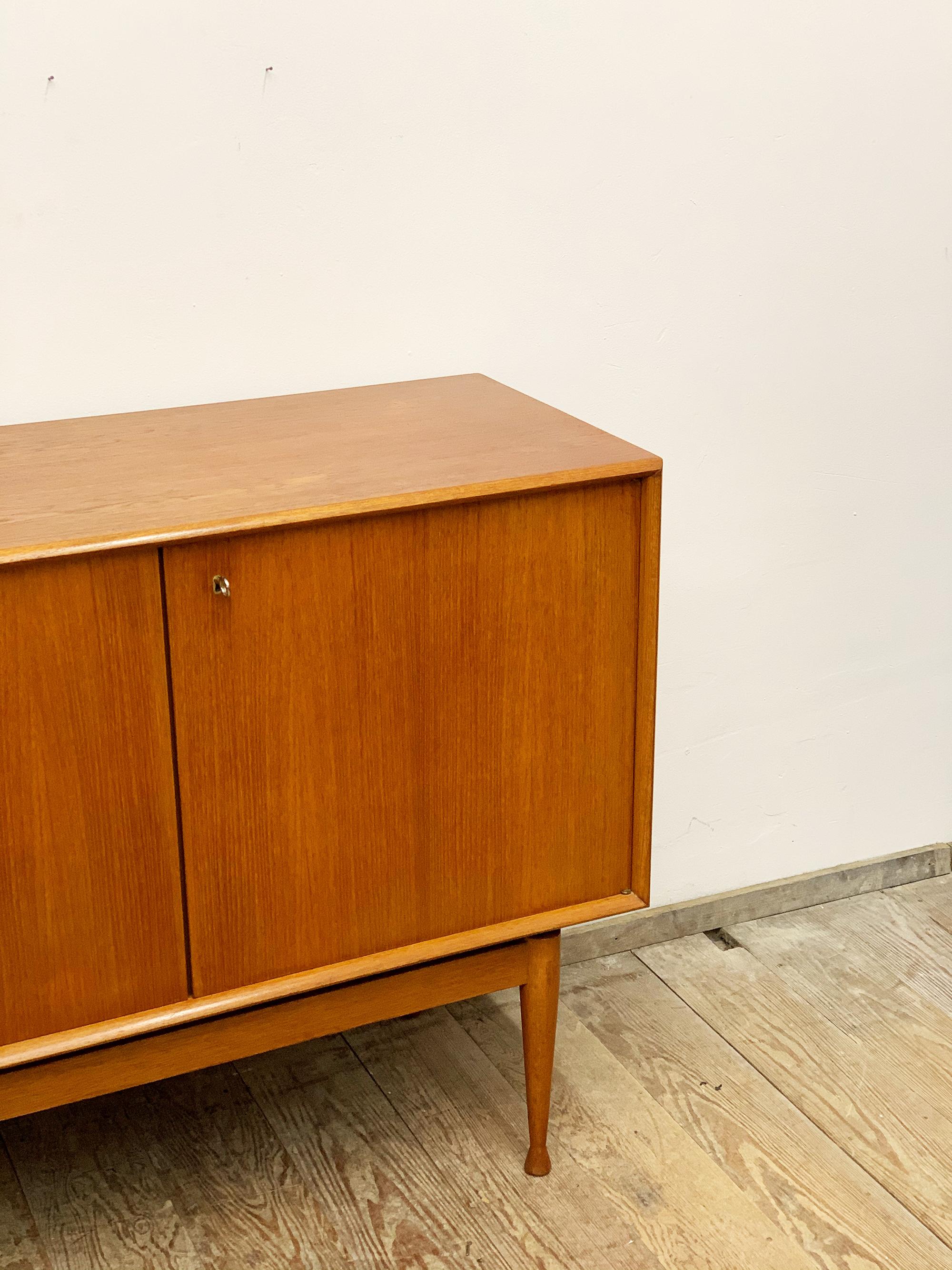 Danish Mid-Century Teak Sideboard or Credenza with Sculpted Legs, Denmark, 1950s 1