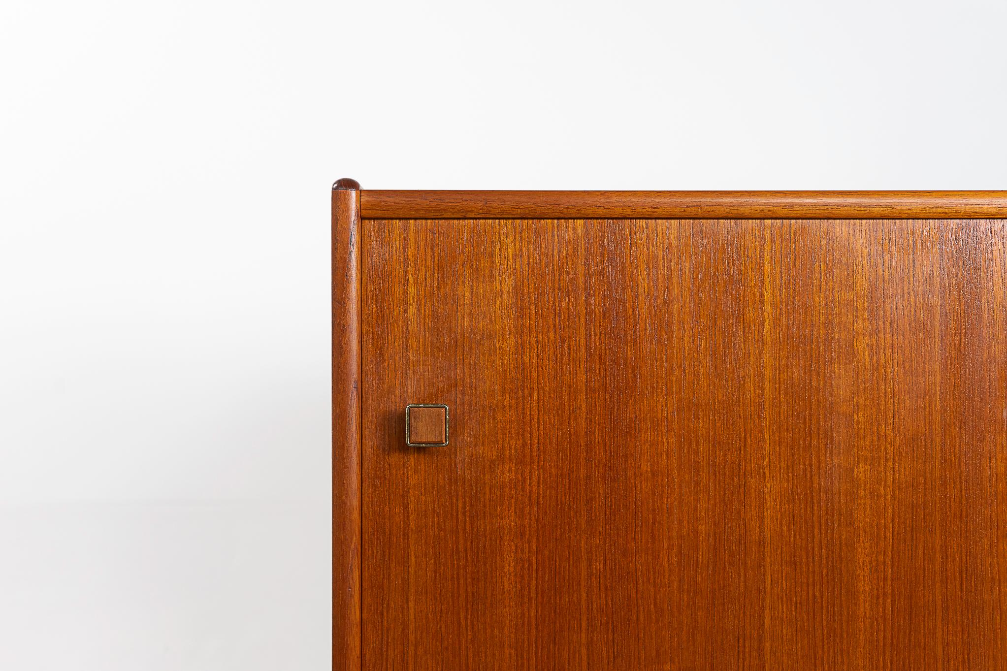 Mid-20th Century Danish Midcentury Teak Sliding Door Cabinet