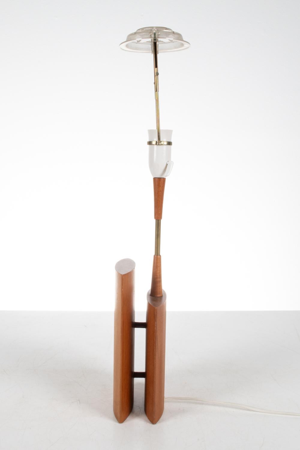 Mid-20th Century Danish Mid-Century Teak Table Lamp, c. 1960's For Sale