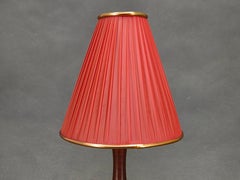 Danish Mid Century Teak Table Lamp with Red Shade, 1960s