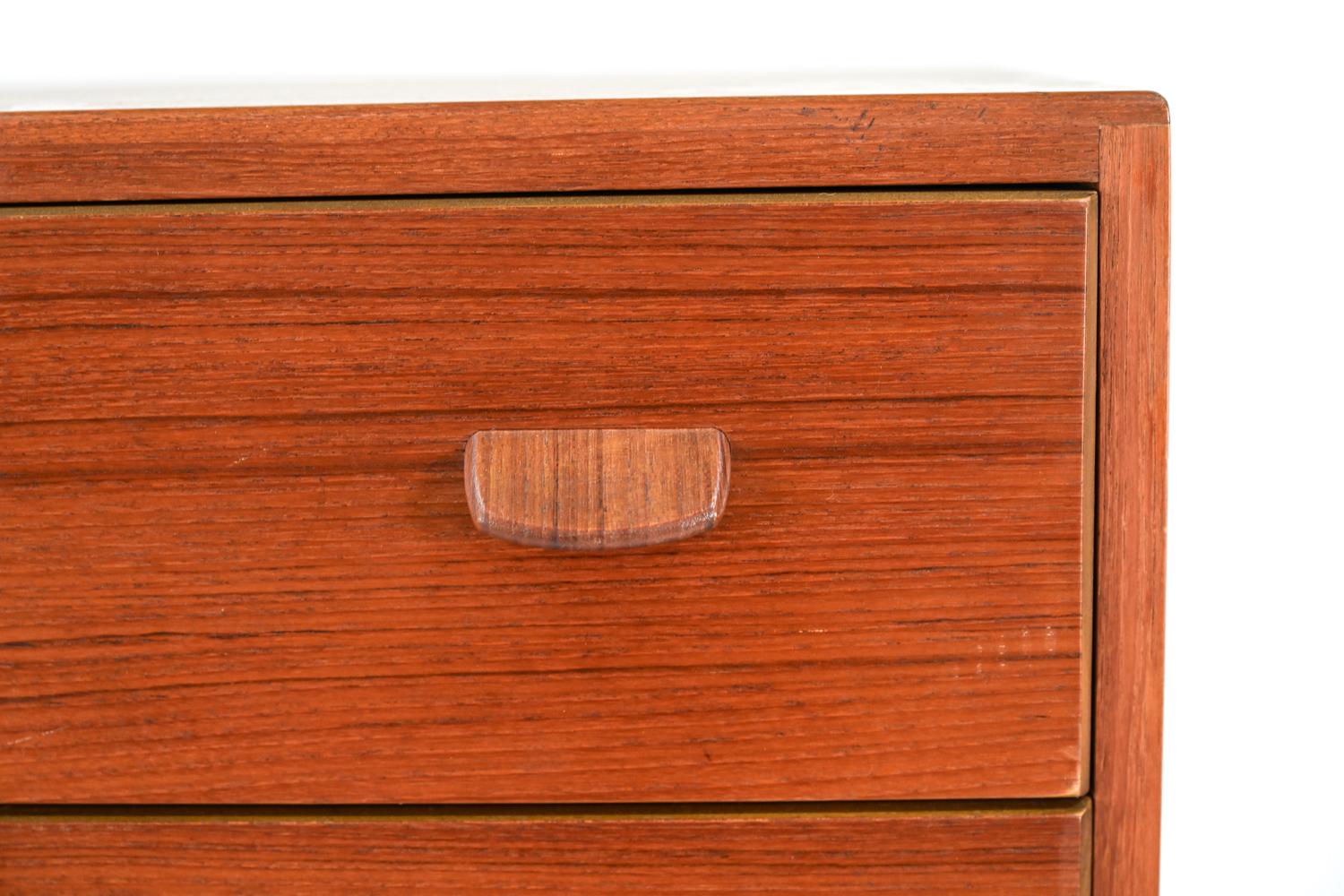 Danish Mid Century Teak Tall Chest by Ejvind A. Johansson for Fdb Møbler, 1960's In Good Condition In Norwalk, CT