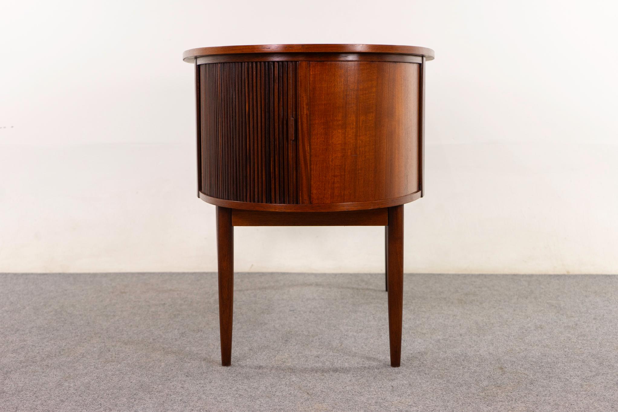 Danish Mid-Century Teak Tambour Door Desk For Sale 4