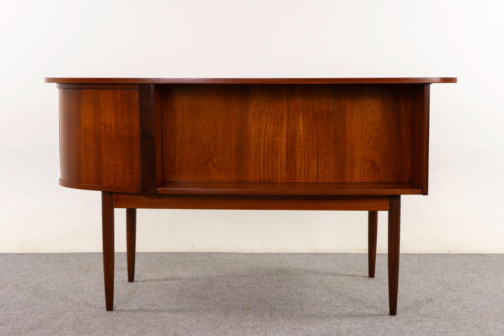 Danish Mid-Century Teak Tambour Door Desk For Sale 5