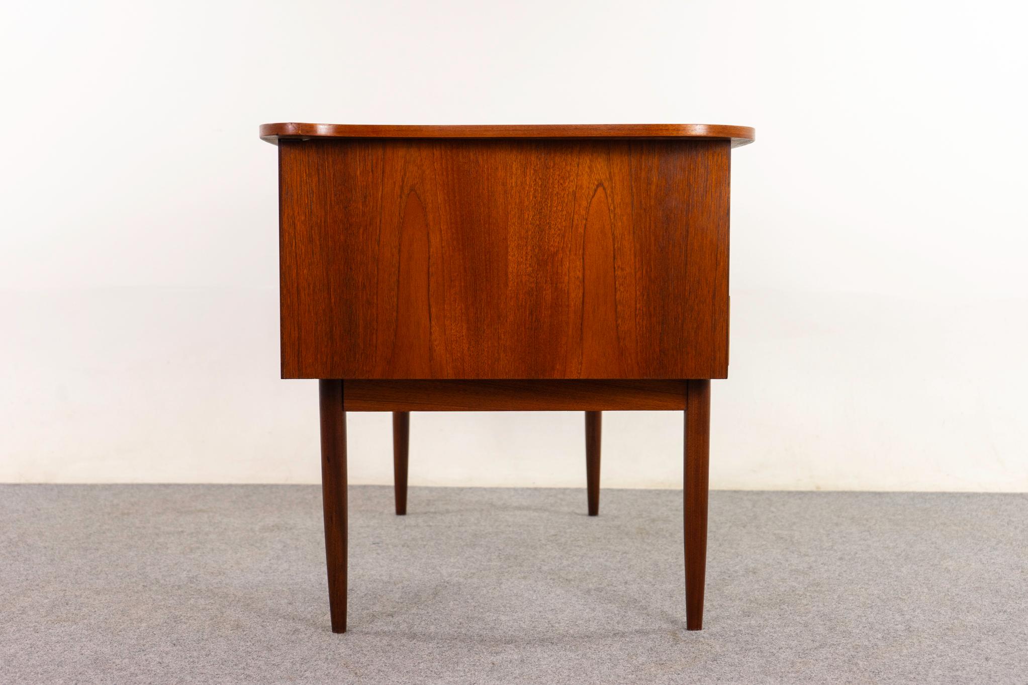 Danish Mid-Century Teak Tambour Door Desk For Sale 6