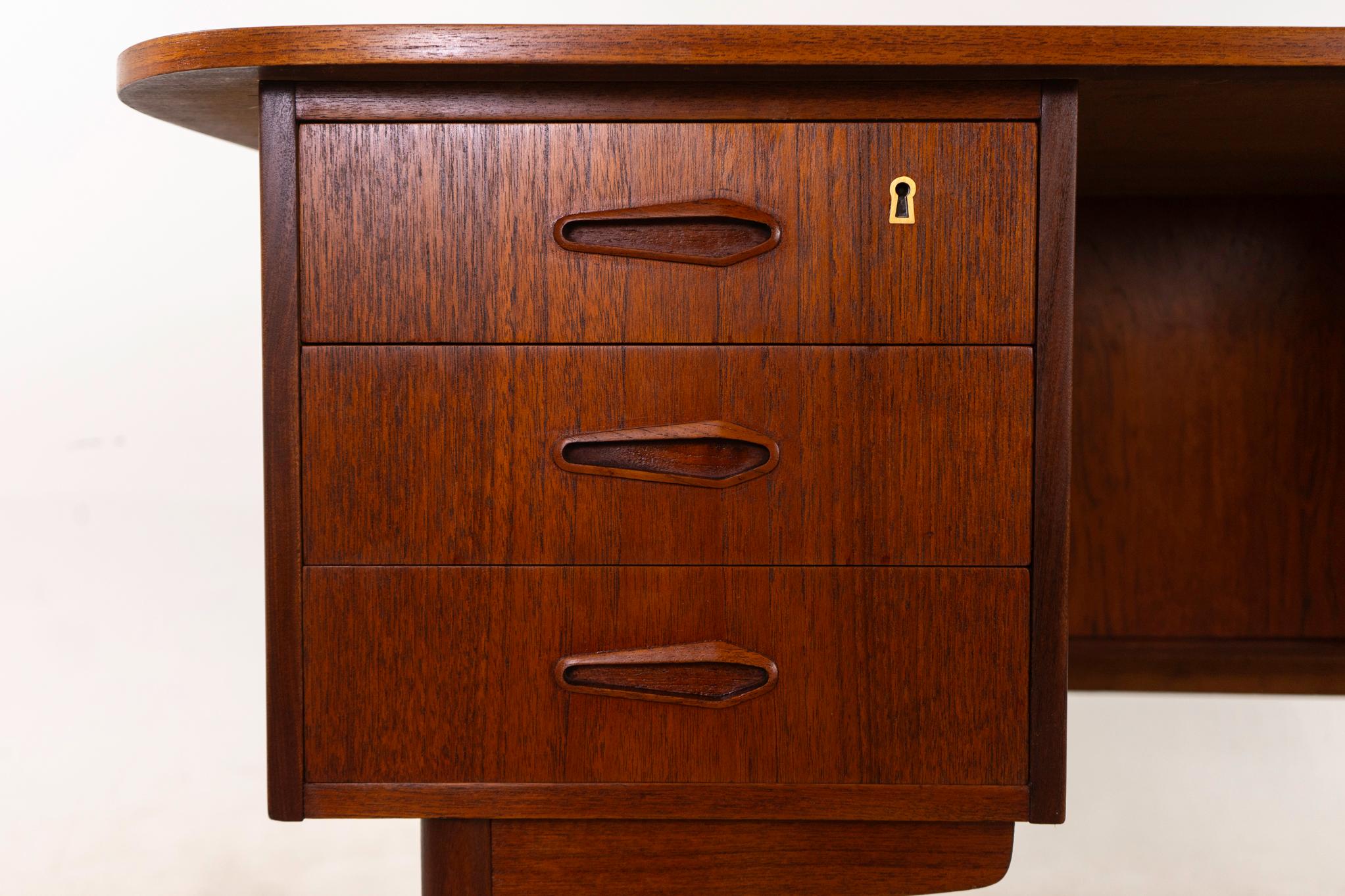 Danish Mid-Century Teak Tambour Door Desk For Sale 2