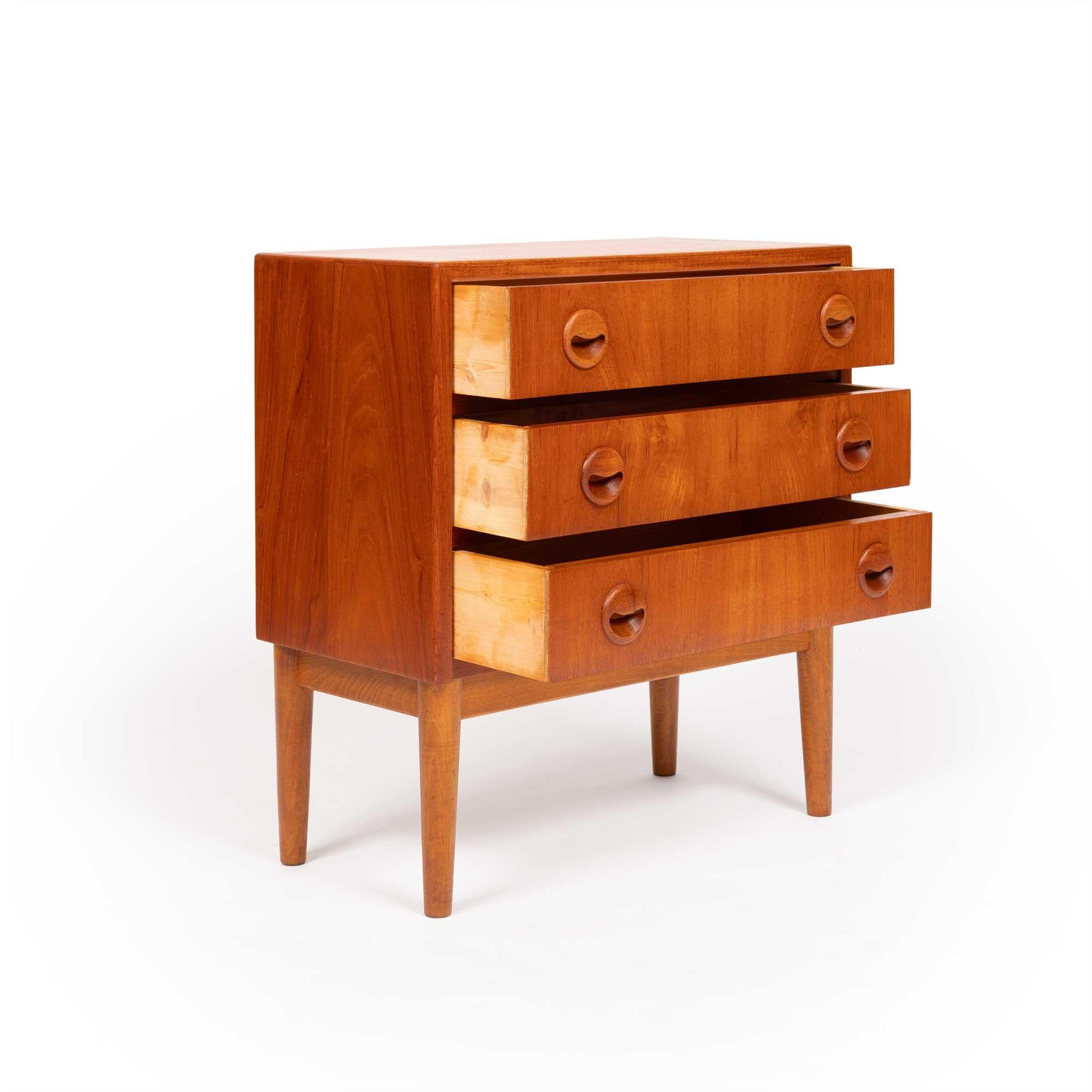 Danish Mid-Century Teak Three-Drawer Chest 1960s In Good Condition In Emeryville, CA