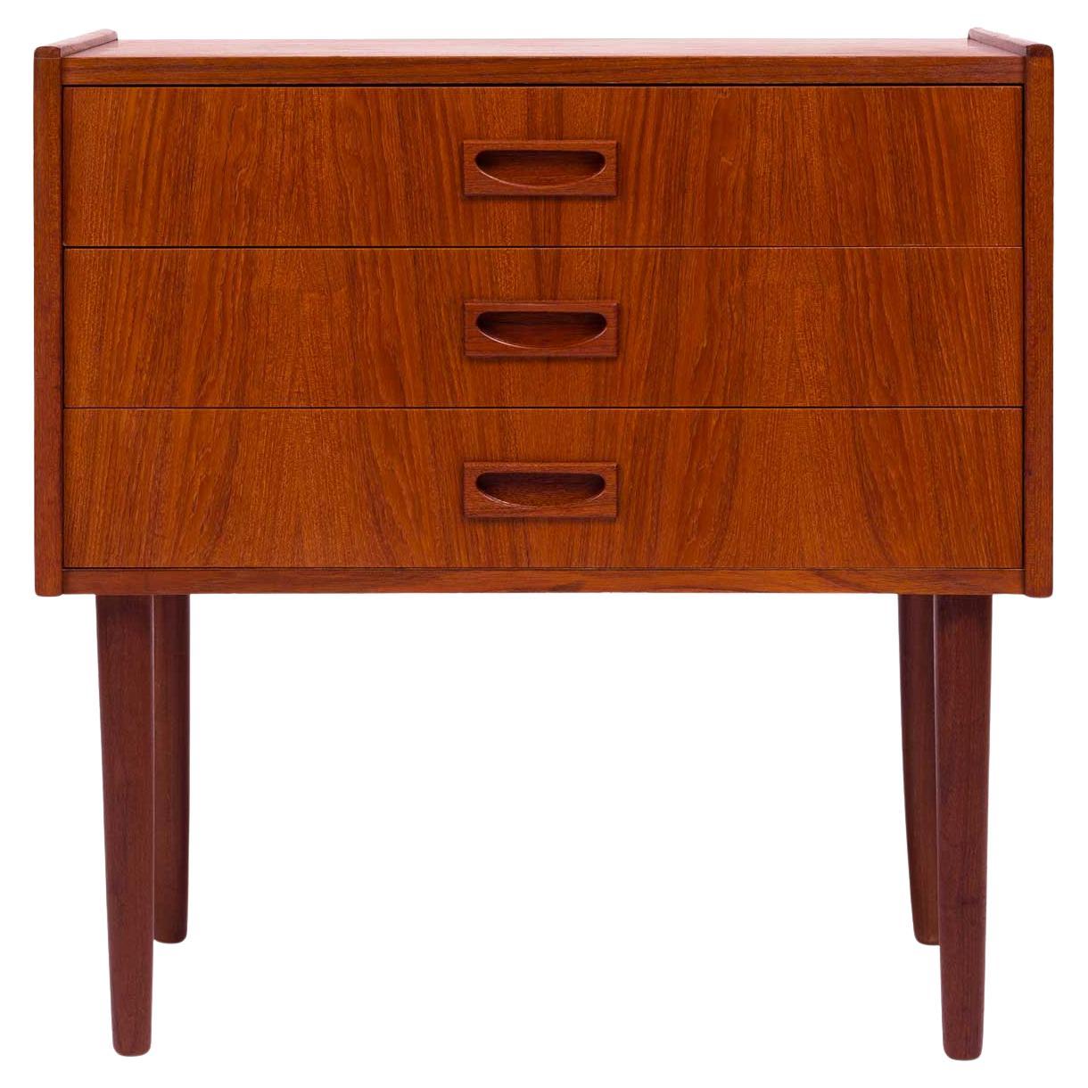 Danish Mid-Century Teak Three Drawer Chest 1960s