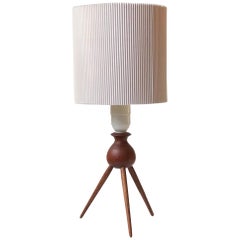 Danish Midcentury Teak Tripod Table Lamp, 1960s