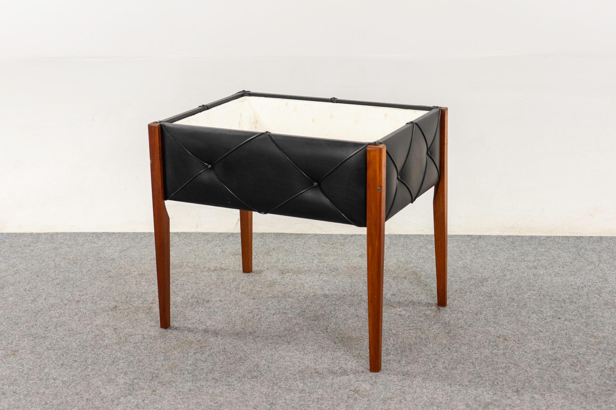 Danish Mid-Century Teak & Vinyl Planter For Sale 1