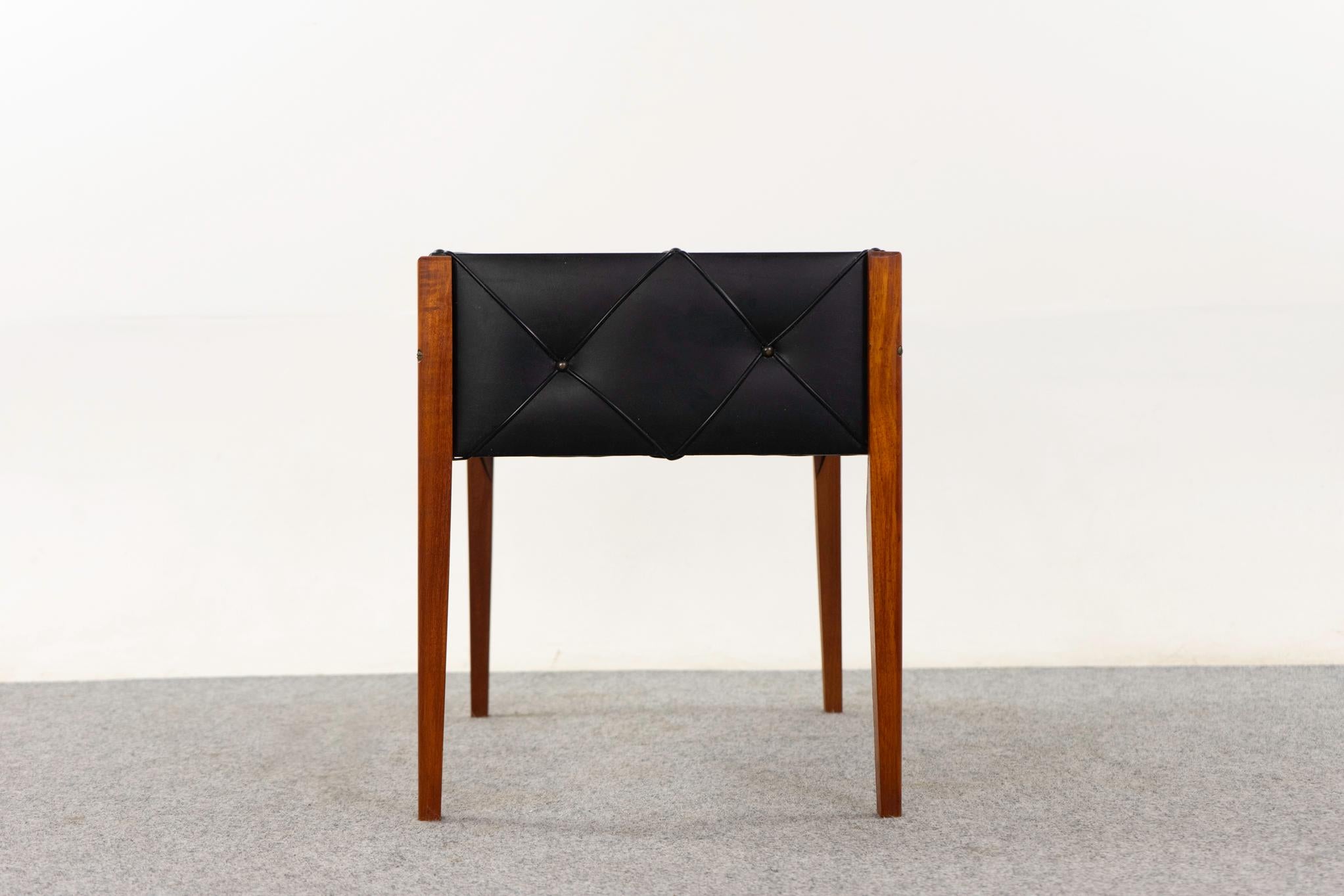 Danish Mid-Century Teak & Vinyl Planter For Sale 2