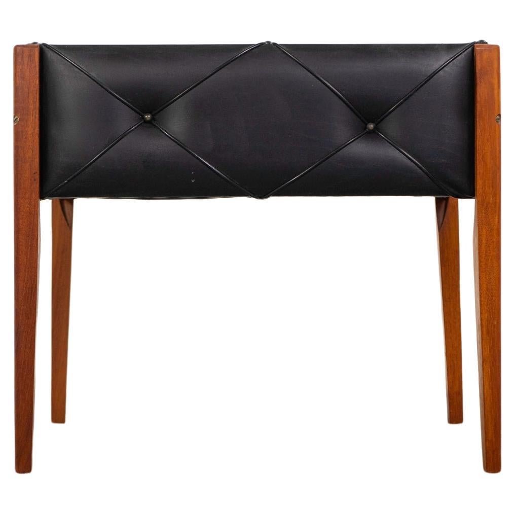 Danish Mid-Century Teak & Vinyl Planter For Sale