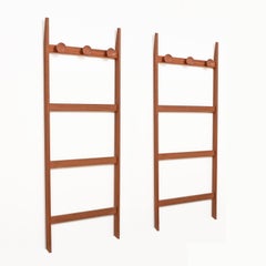 Danish Mid-Century Teak Wall-Mounted Coat Racks, 1960s