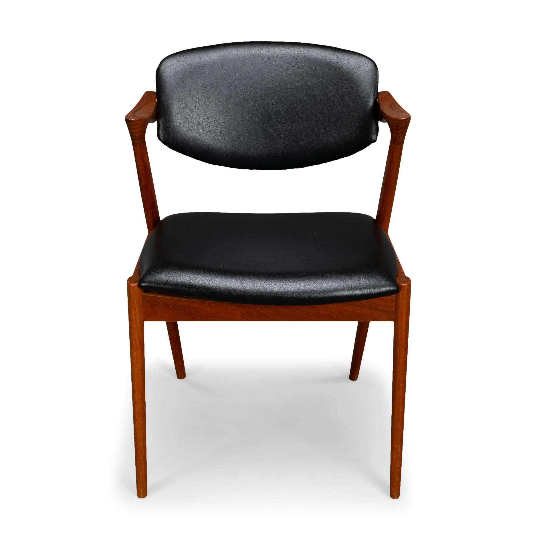 Sedia a Z danese di metà secolo in teak, modello 42, di Kai Kristiansen, anni '60 in vendita 2