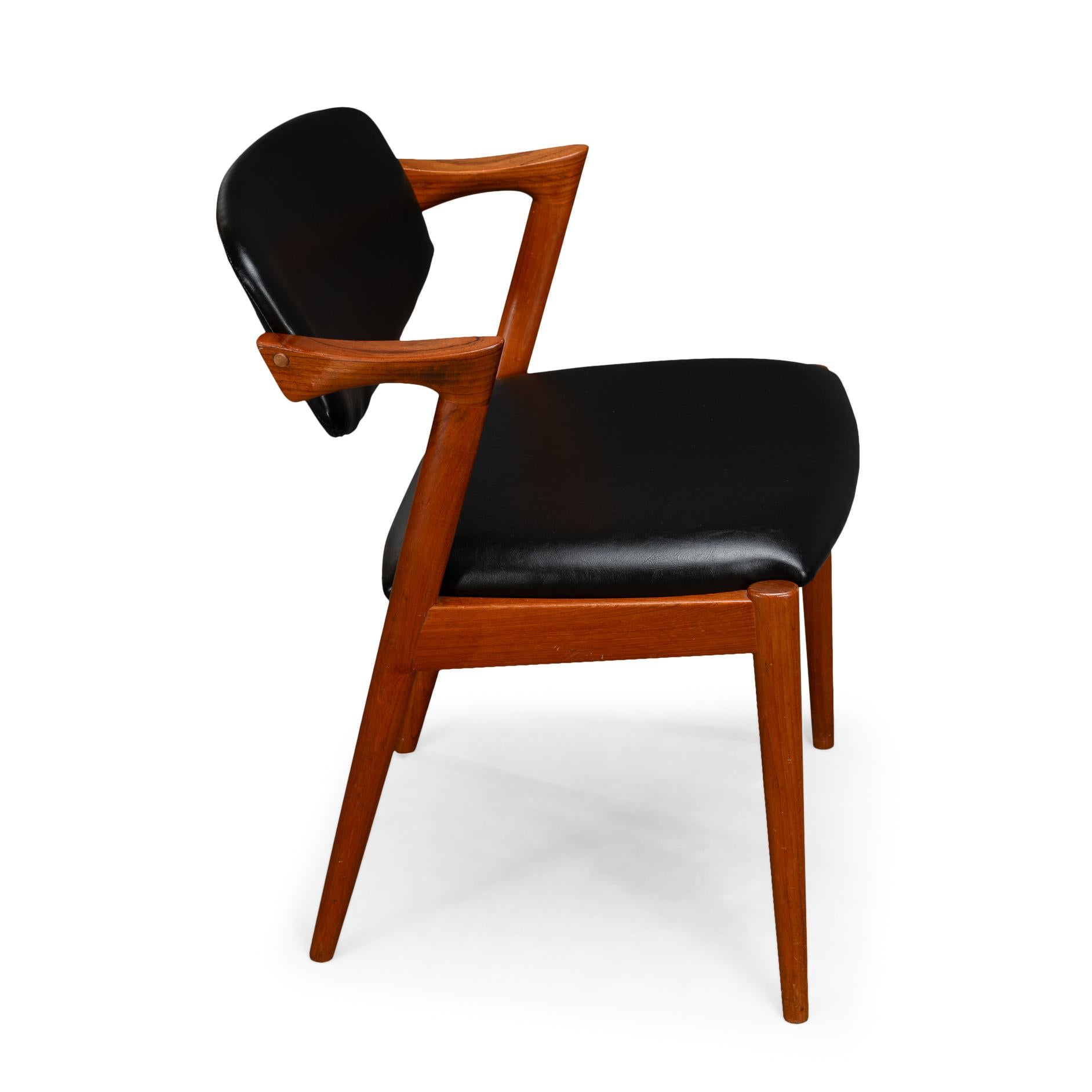 Sedia a Z danese di metà secolo in teak, modello 42, di Kai Kristiansen, anni '60 in vendita 3