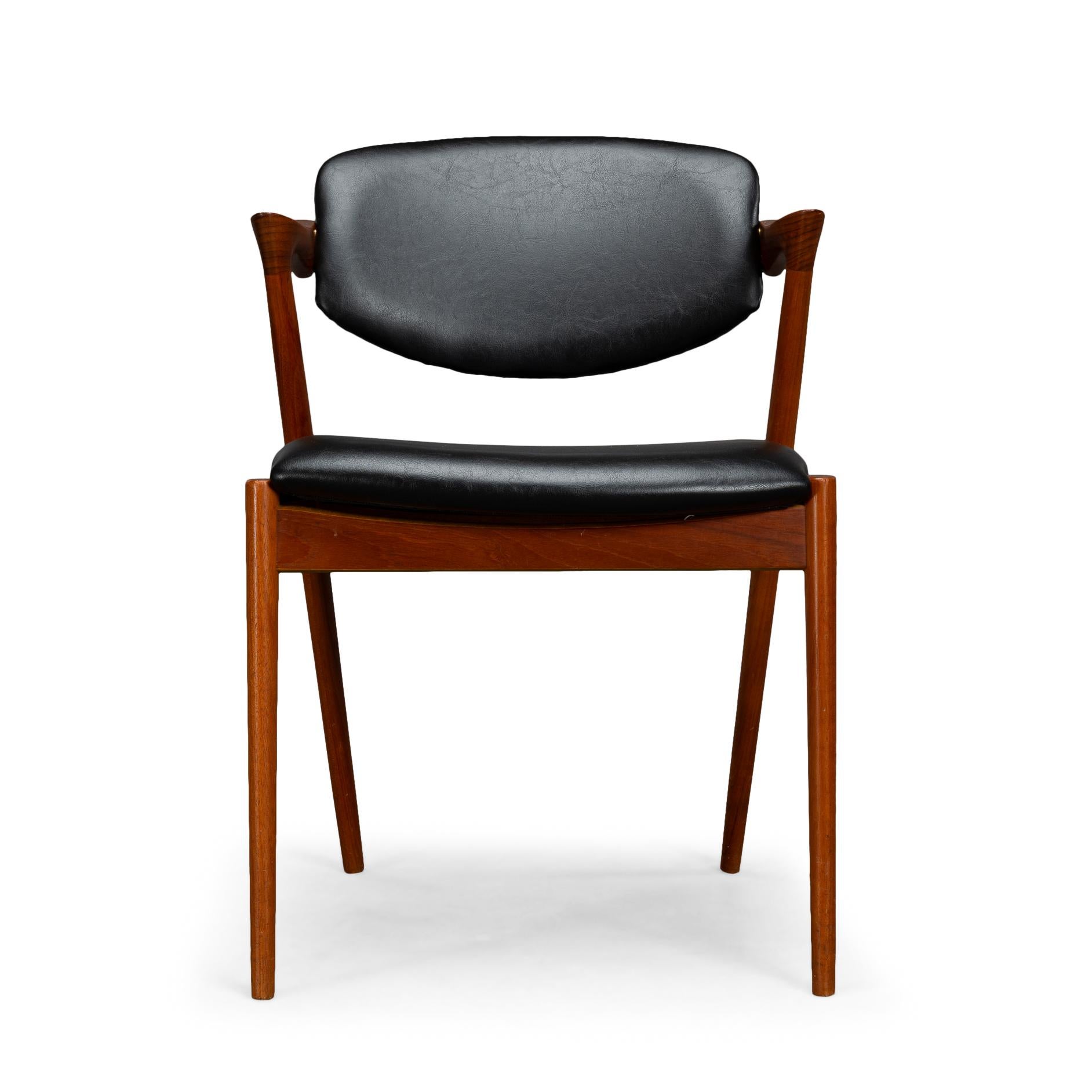 Sedia a Z danese di metà secolo in teak, modello 42, di Kai Kristiansen, anni '60 in vendita 5