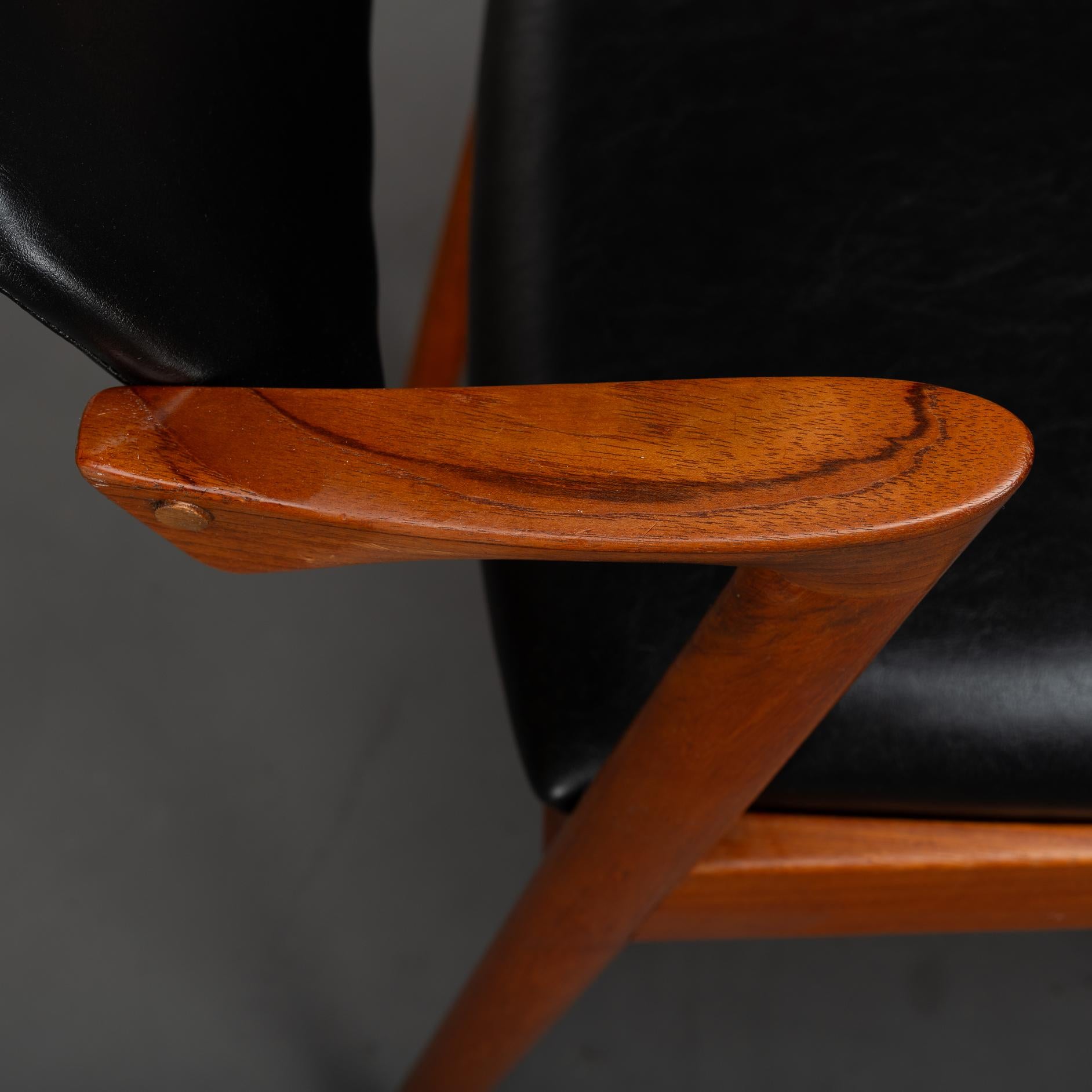 Sedia a Z danese di metà secolo in teak, modello 42, di Kai Kristiansen, anni '60 in vendita 8