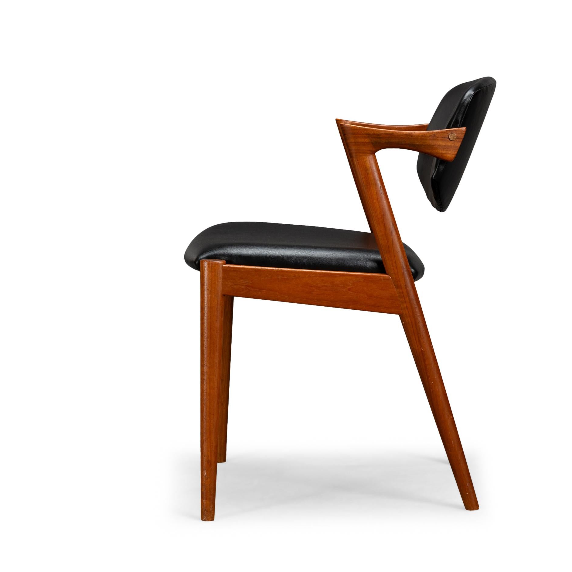 Danese Sedia a Z danese di metà secolo in teak, modello 42, di Kai Kristiansen, anni '60 in vendita