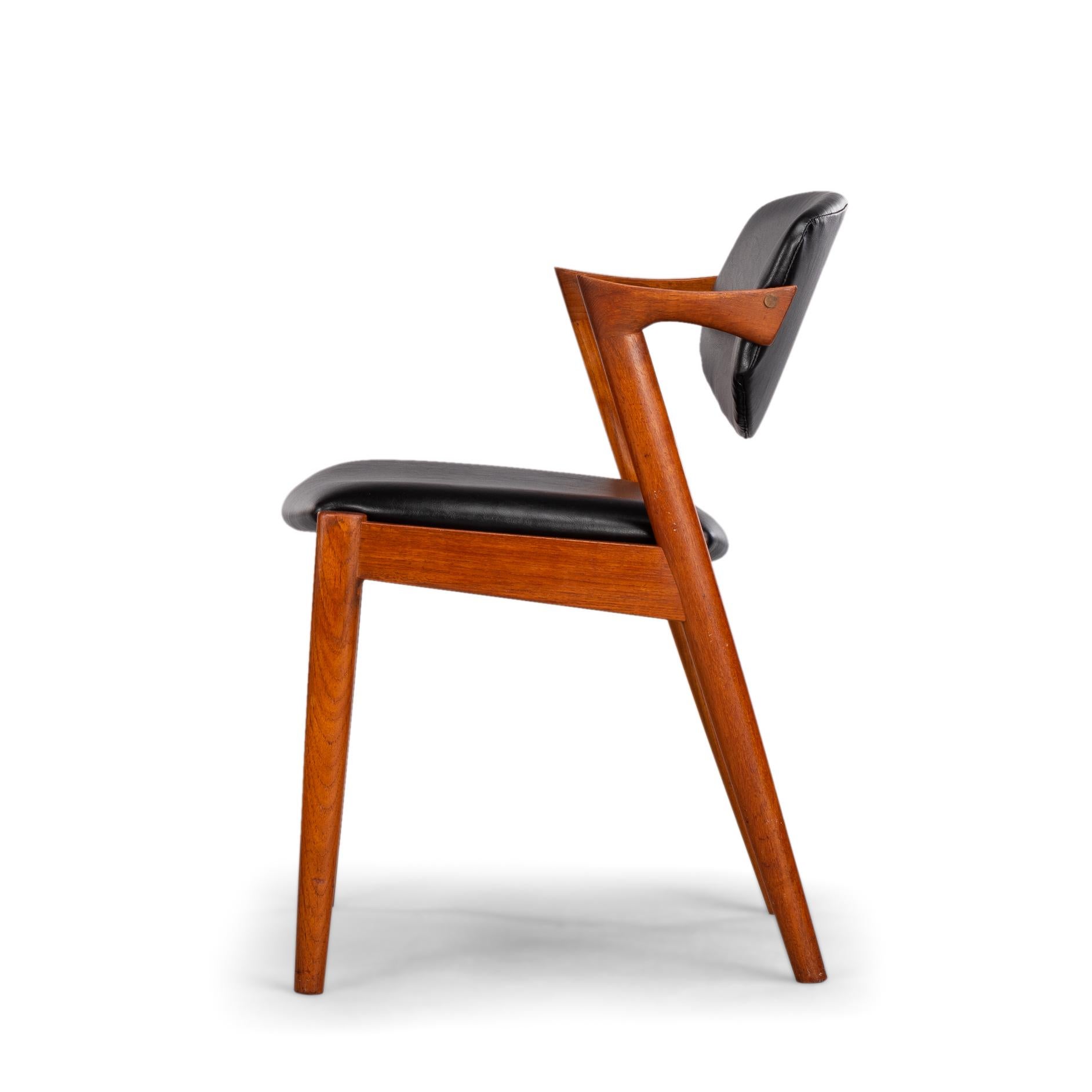 Danish Mid-Century Teak Z-Chair, Model 42, by Kai Kristiansen, 1960s, Set of 4 5