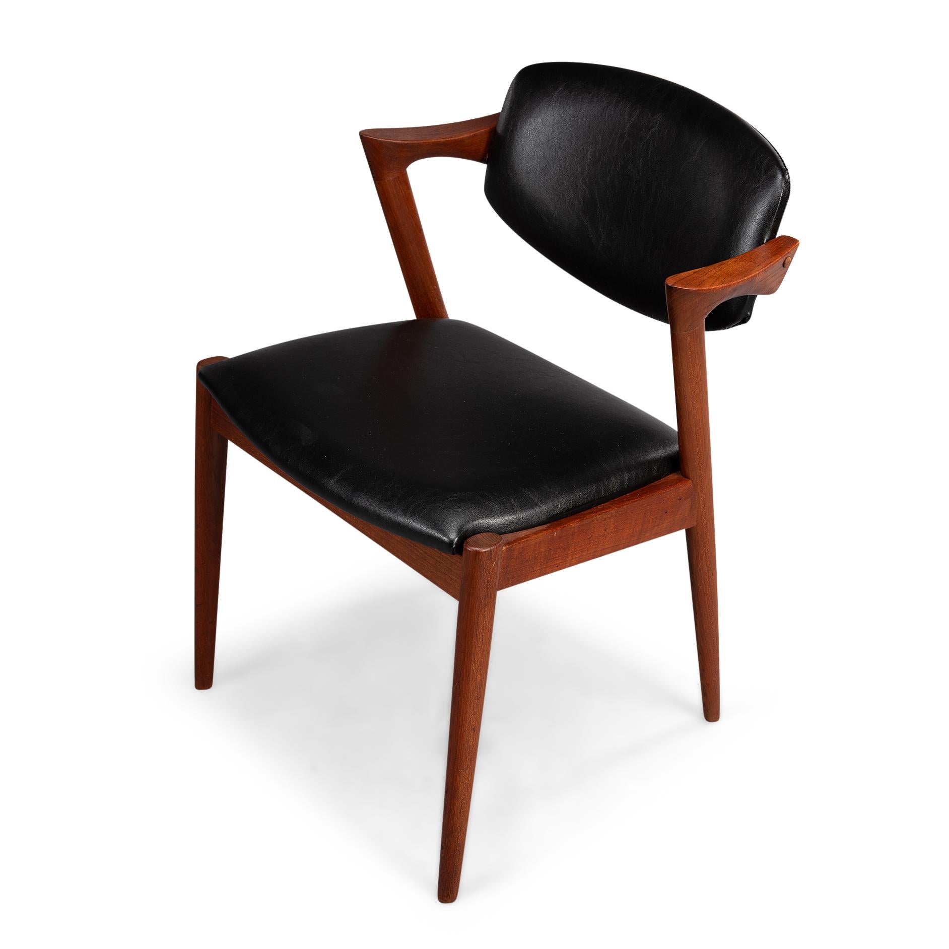 Danish Mid-Century Teak Z-Chair, Model 42, by Kai Kristiansen, 1960s, Set of 4 6