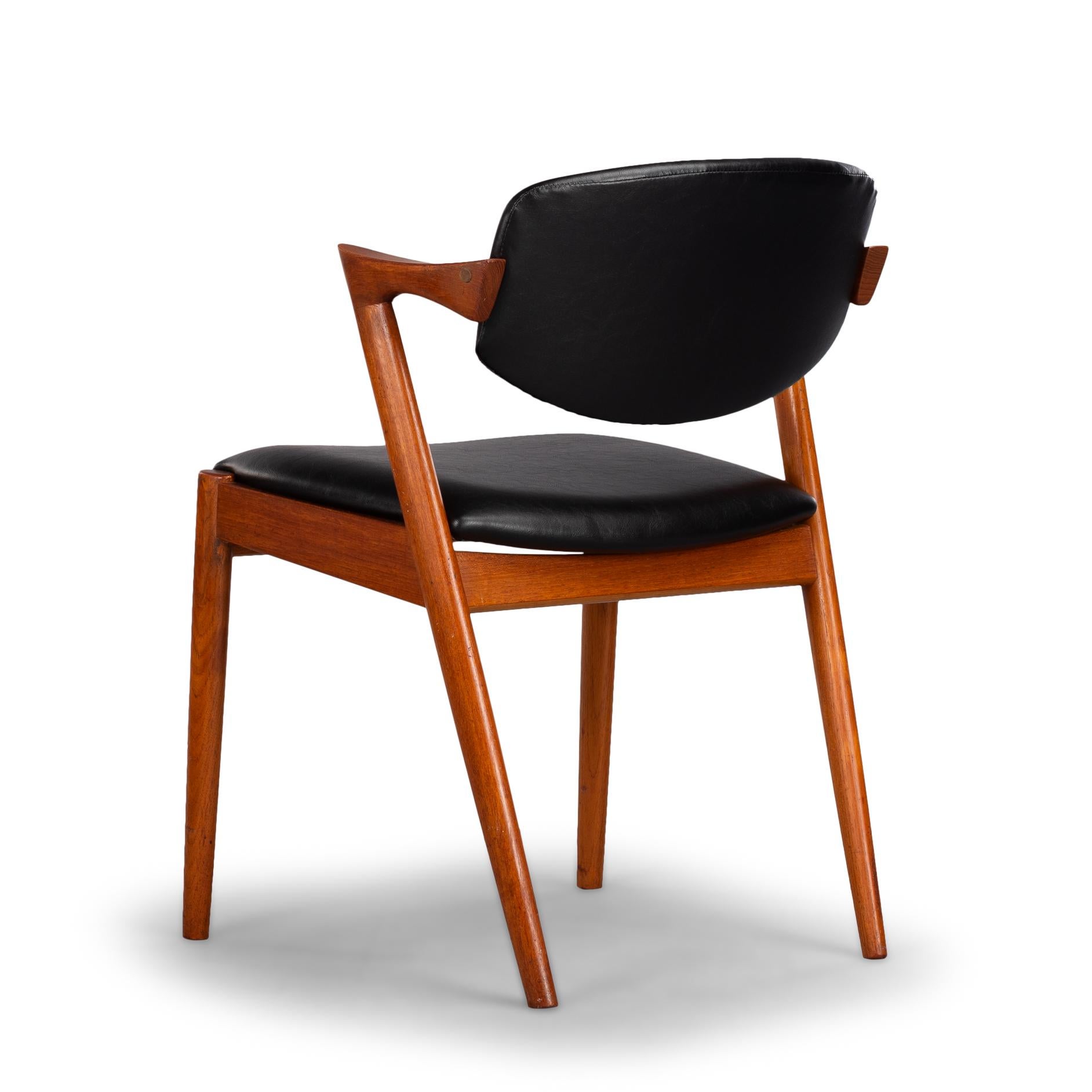 Danish Mid-Century Teak Z-Chair, Model 42, by Kai Kristiansen, 1960s, Set of 4 6