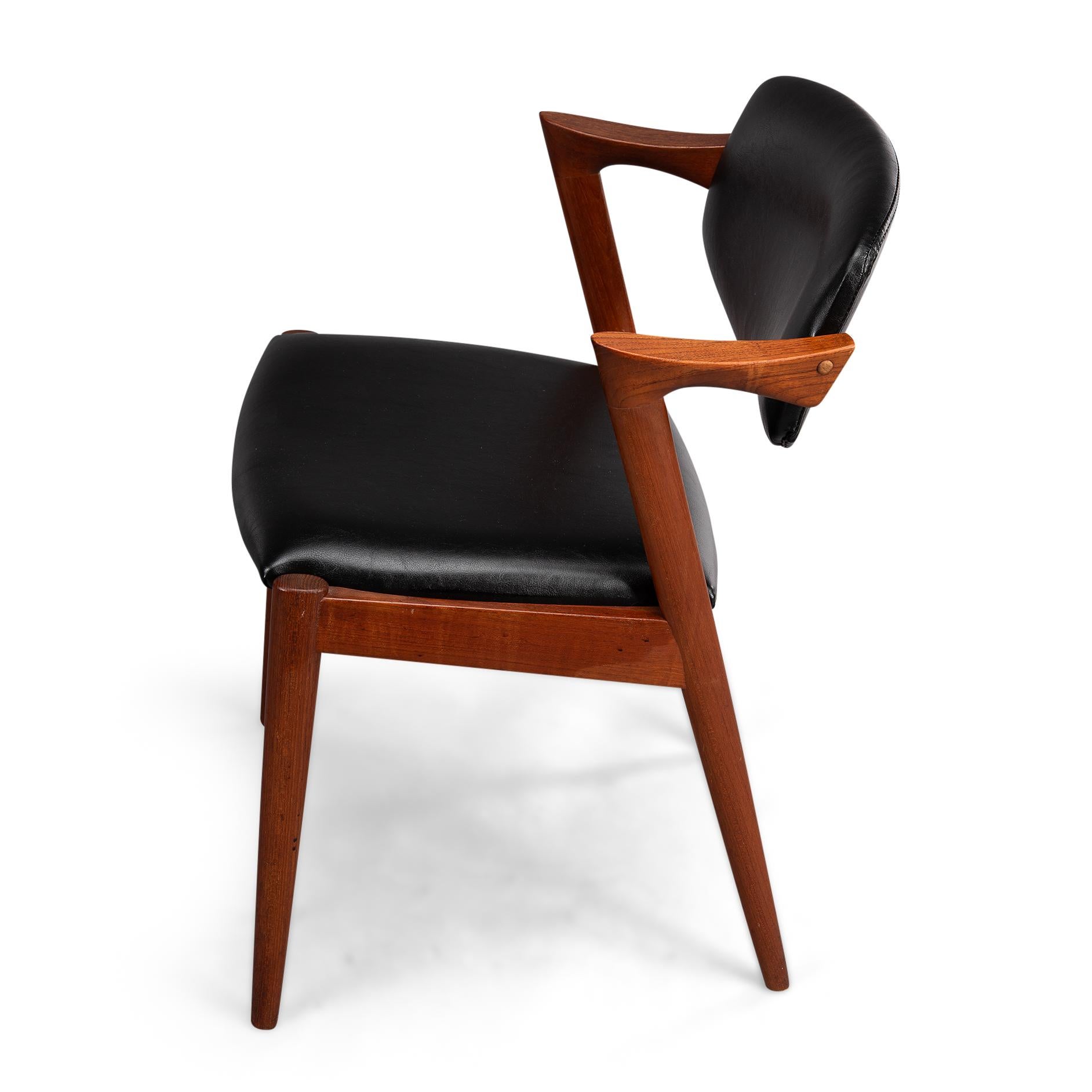 Danish Mid-Century Teak Z-Chair, Model 42, by Kai Kristiansen, 1960s, Set of 4 7