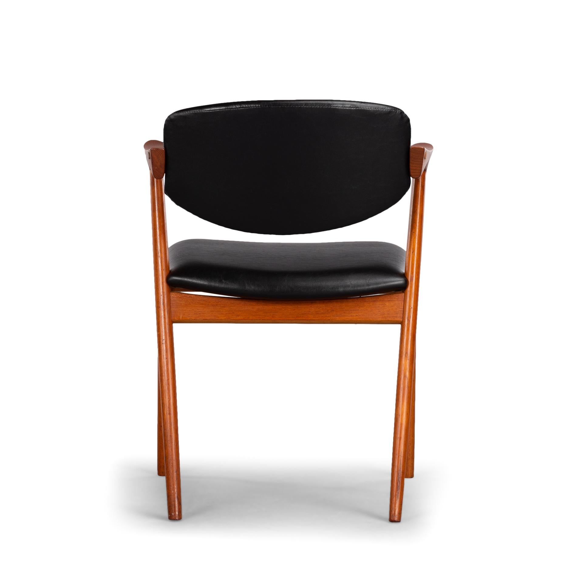Danish Mid-Century Teak Z-Chair, Model 42, by Kai Kristiansen, 1960s, Set of 4 7