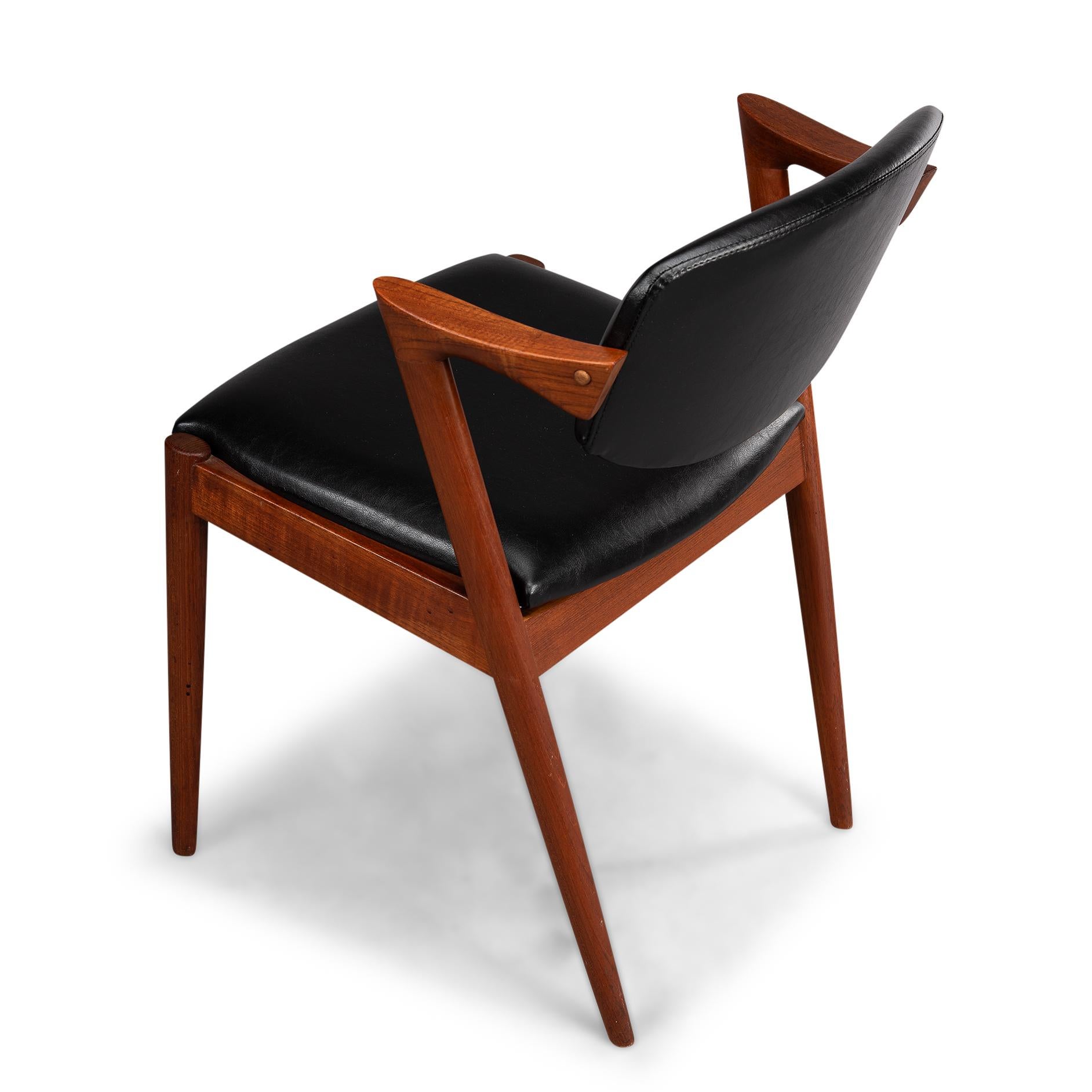 Danish Mid-Century Teak Z-Chair, Model 42, by Kai Kristiansen, 1960s, Set of 4 8