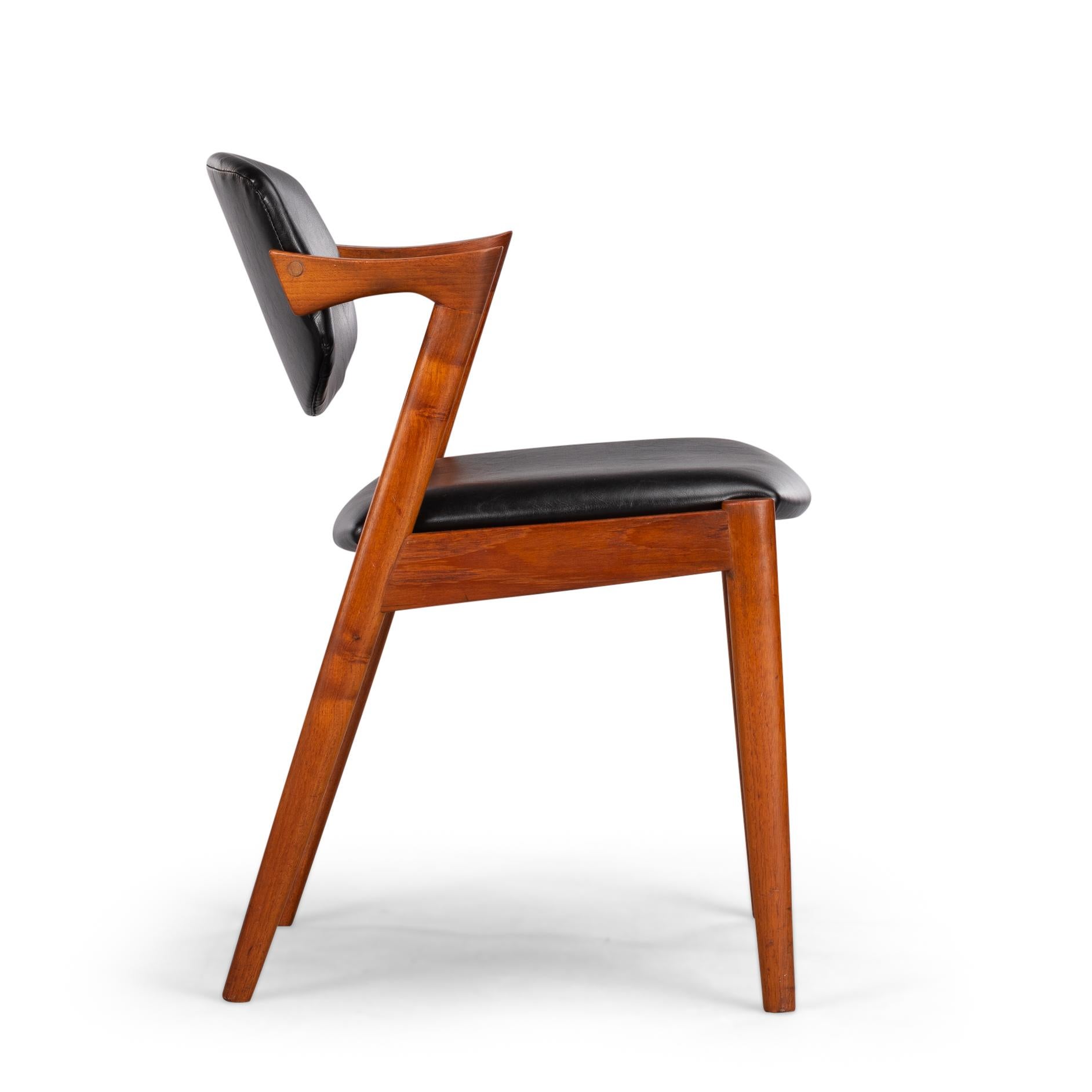 Danish Mid-Century Teak Z-Chair, Model 42, by Kai Kristiansen, 1960s, Set of 4 8