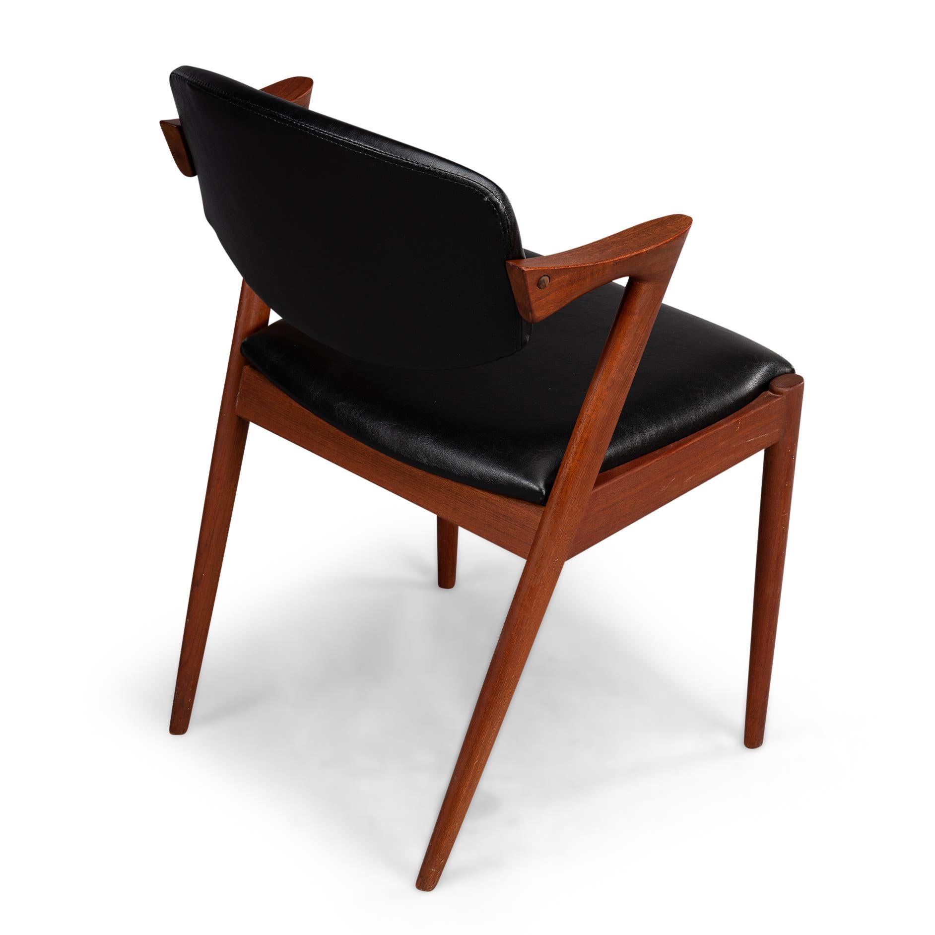 Danish Mid-Century Teak Z-Chair, Model 42, by Kai Kristiansen, 1960s, Set of 4 9