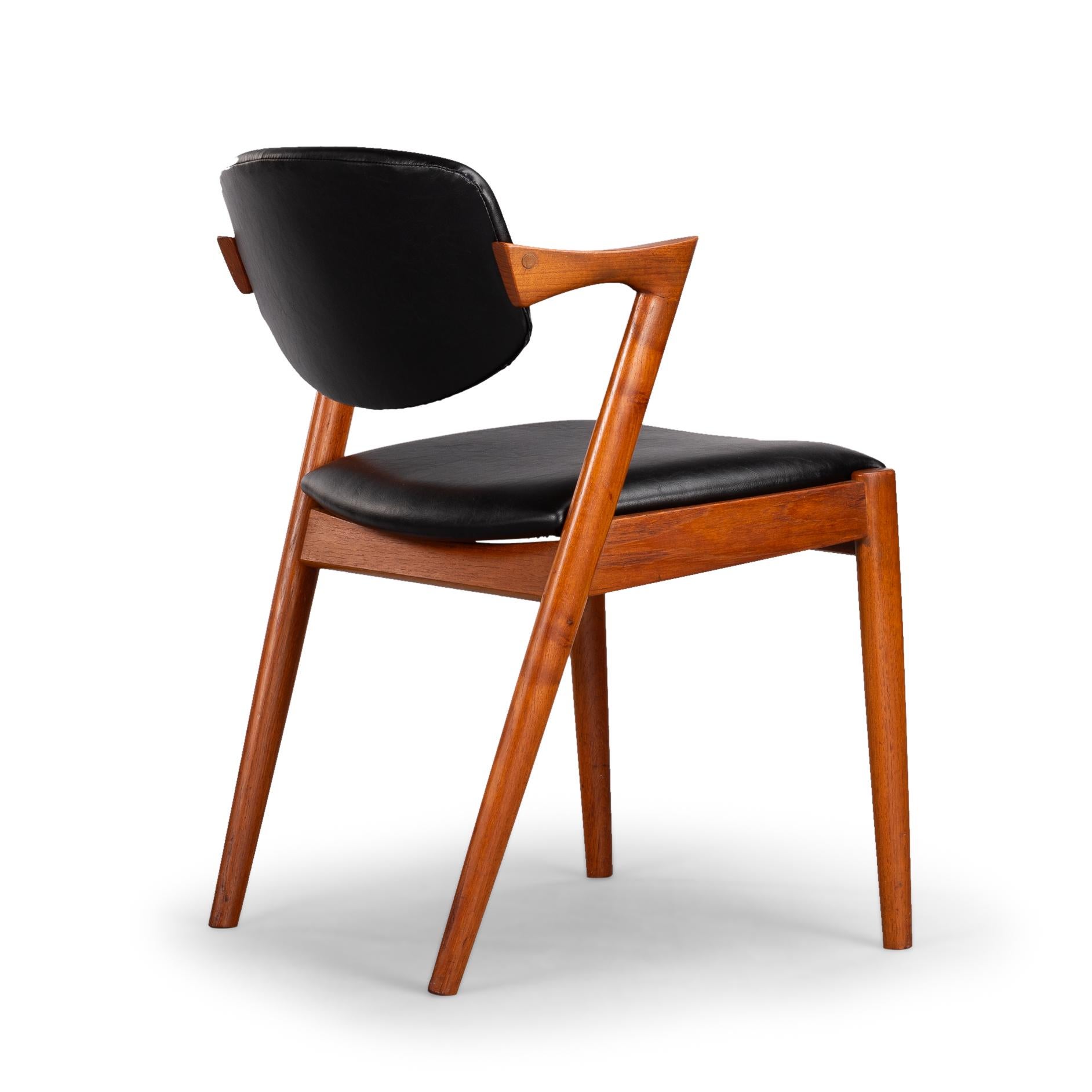 Danish Mid-Century Teak Z-Chair, Model 42, by Kai Kristiansen, 1960s, Set of 4 9