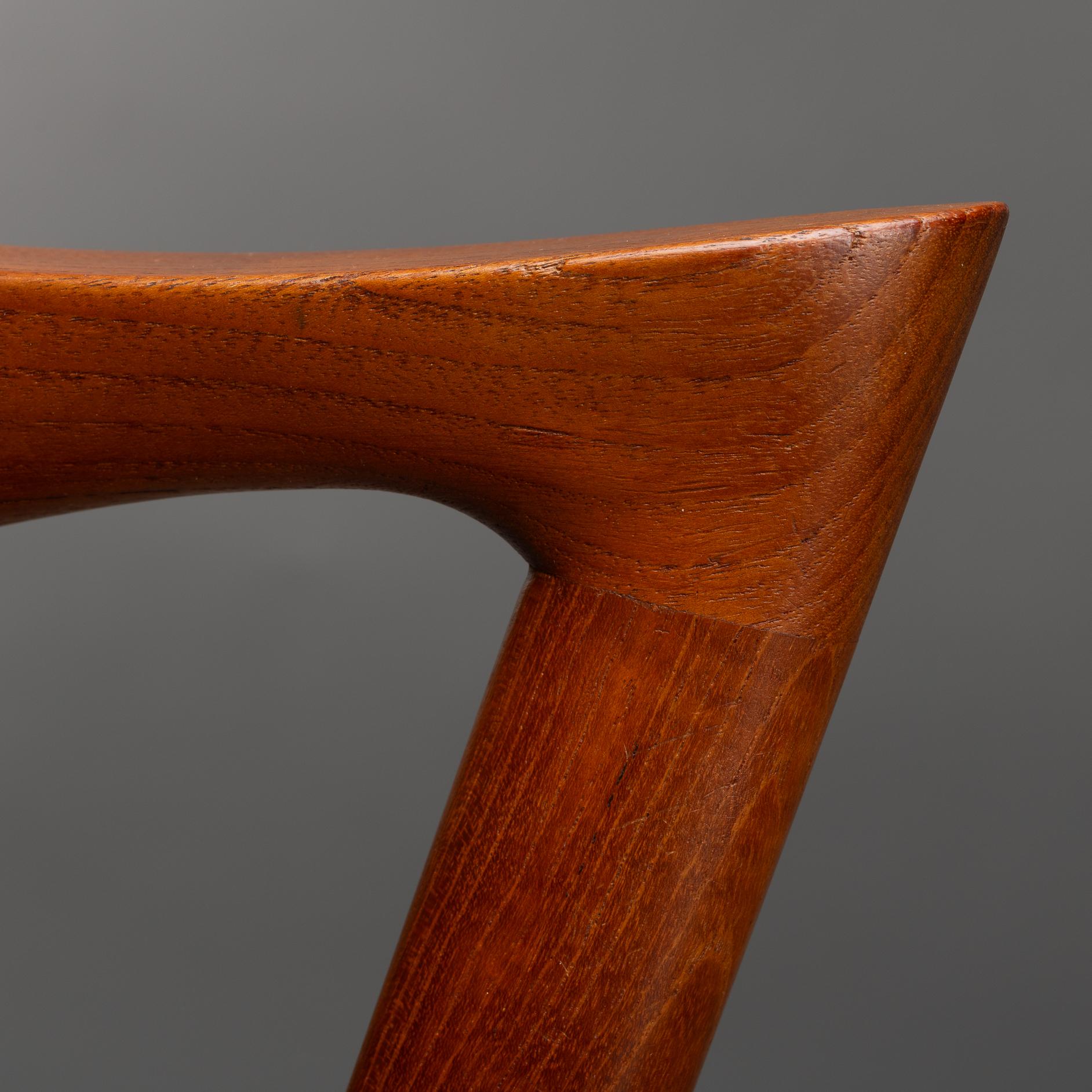 Sedia a Z danese di metà secolo in teak, modello 42, di Kai Kristiansen, 1960, set di 4 pezzi in vendita 7