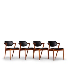 Danish Mid-Century Teak Z-Chair, Model 42, by Kai Kristiansen, 1960s, Set of 4