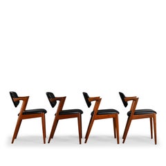 Danish Mid-Century Teak Z-Chair, Model 42, by Kai Kristiansen, 1960s, Set of 4