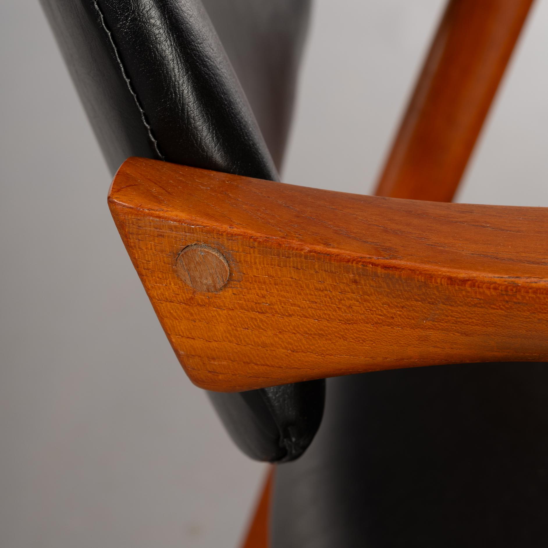 Danish Mid-Century Teak Z-Chair, Model 42, by Kai Kristiansen, 1960s, Set of 4 14