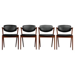 Sedia a Z danese di metà secolo in teak, modello 42, di Kai Kristiansen, 1960, set di 4 pezzi